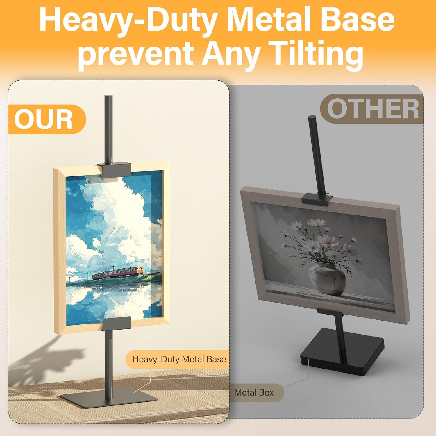 Tabletop Easel Stand for Picture Frames / Black