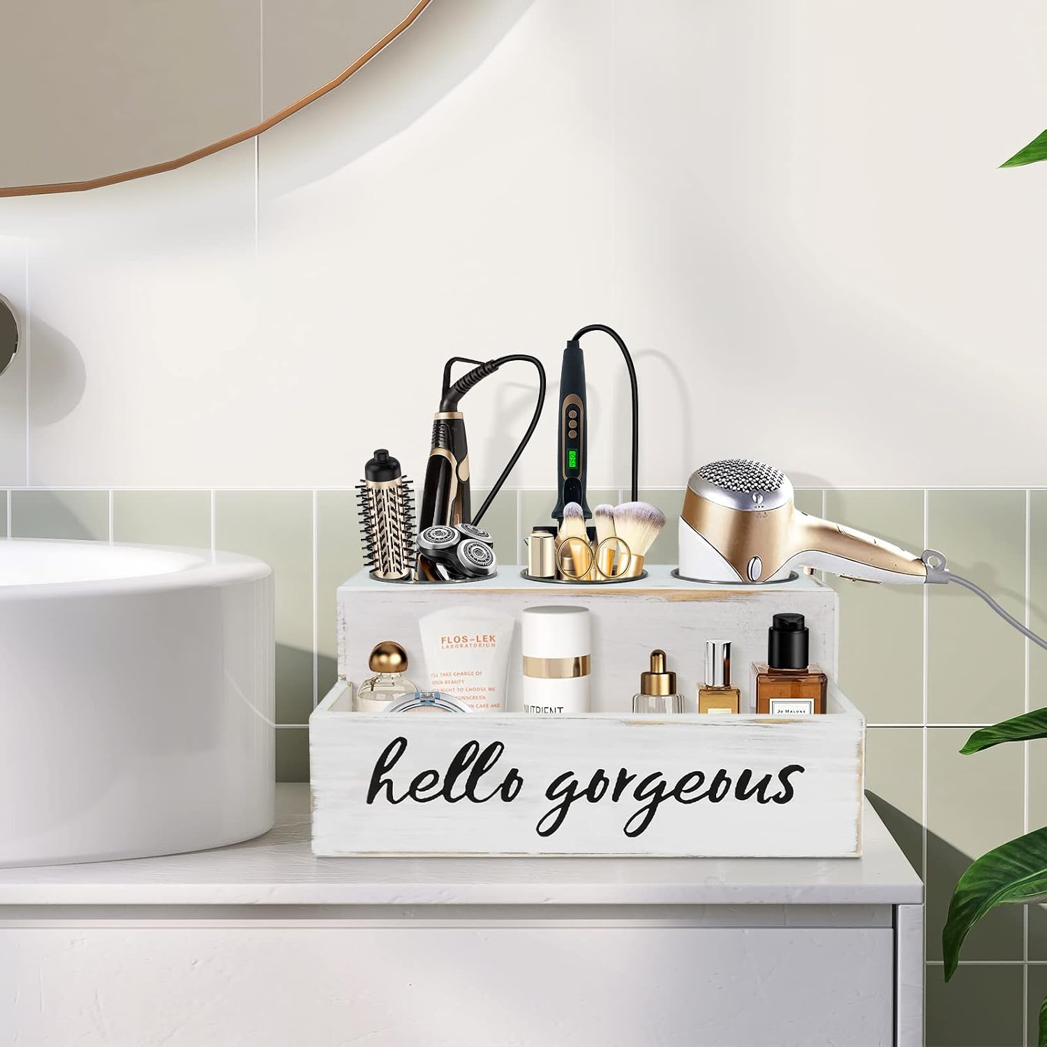 UNISTYLE Hair Dryer Holder Countertop Hair Tool Blow Dryer Holder, Hair Accessories Organizer for Bathroom Decor