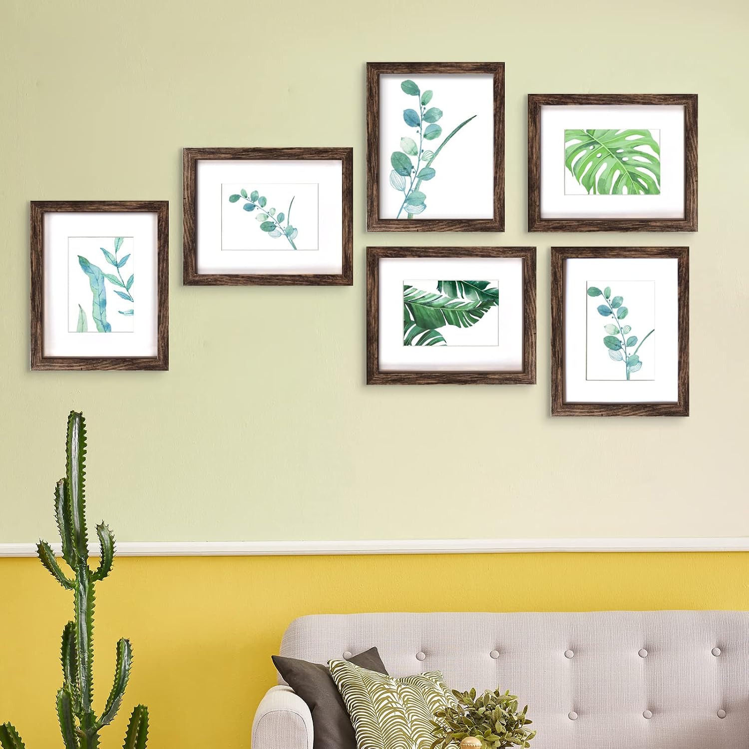 SESEAT 8x10 Picture Frames Rustic Brown Wall Mounting or Tabletop Display, 6PCS