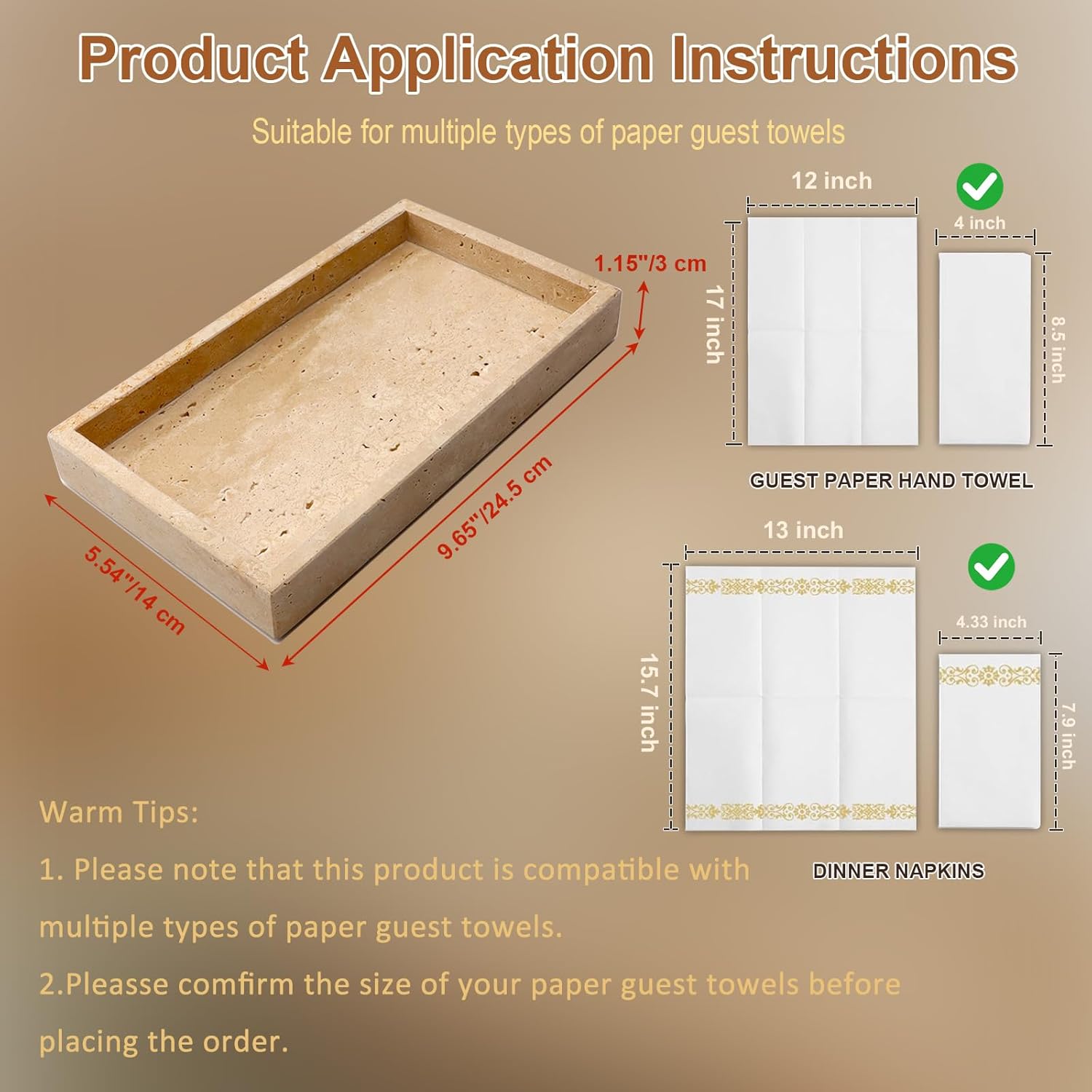 Stone Napkin Holder / 9.7 x 5.5 / Natural