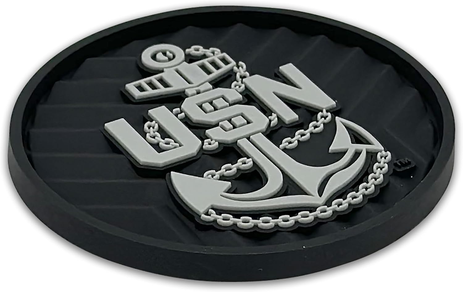 Officially Licensed US Navy Anchor & Inverted American Flag Automotive 3D Textured / Navy & Flag