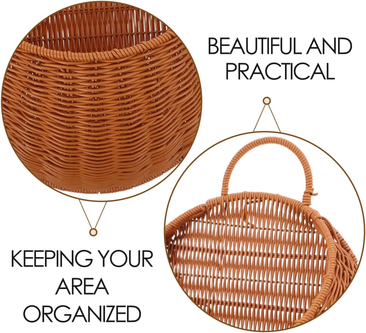 Hand Woven Wall Basket In Vegetable Storage Basket Hanging Organizer / 13.77 x 11.61 x 5.11