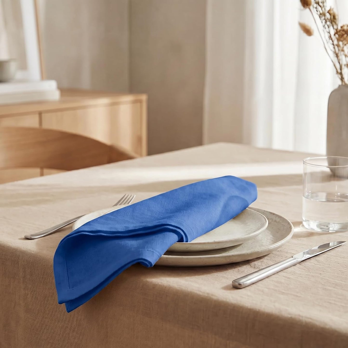 Urban Villa Cloth Napkins Cotton 20x20 (Set of 12) Royal Blue