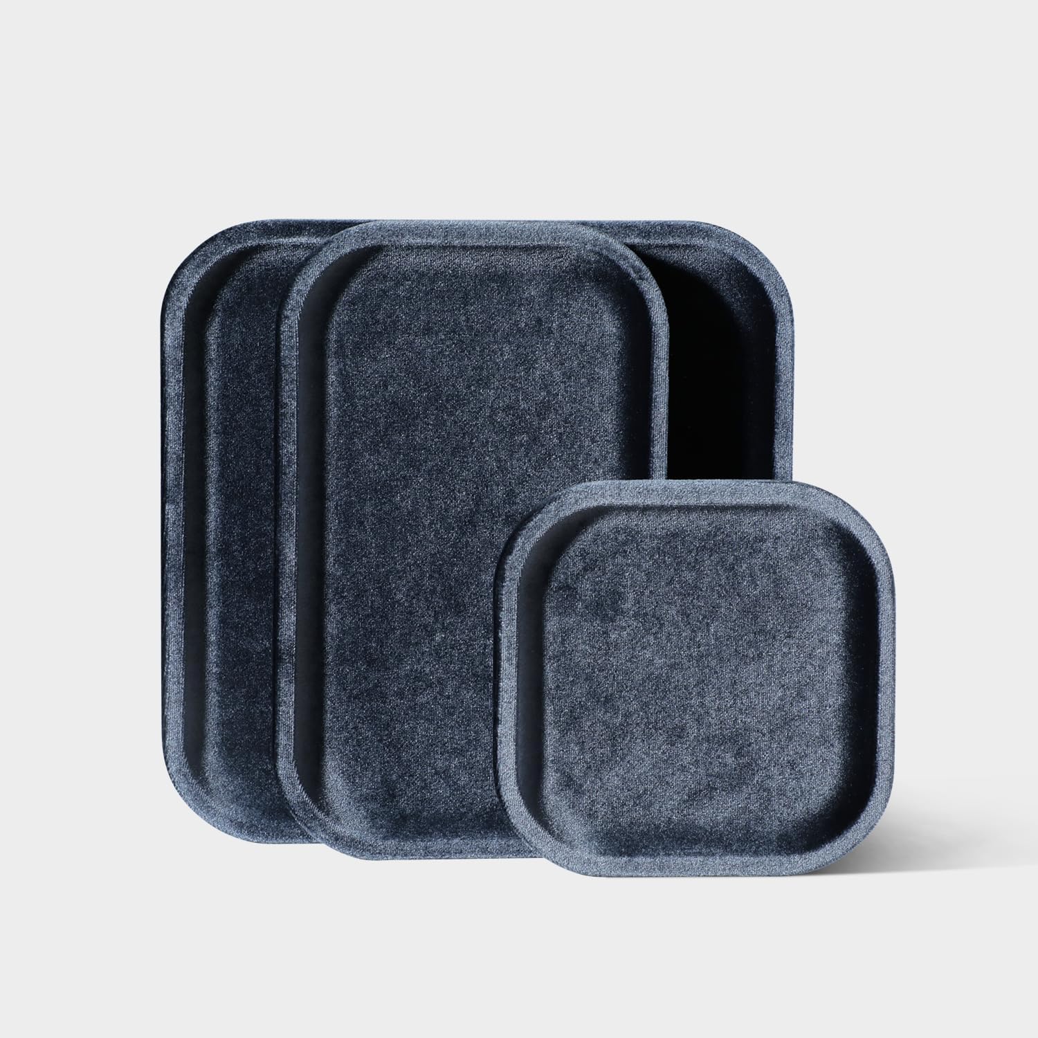 Resilient Velvet Jewelry Display Tray for Ring Earrings Bracelet Necklace / Slate Gray / 7.9 x 4.7
