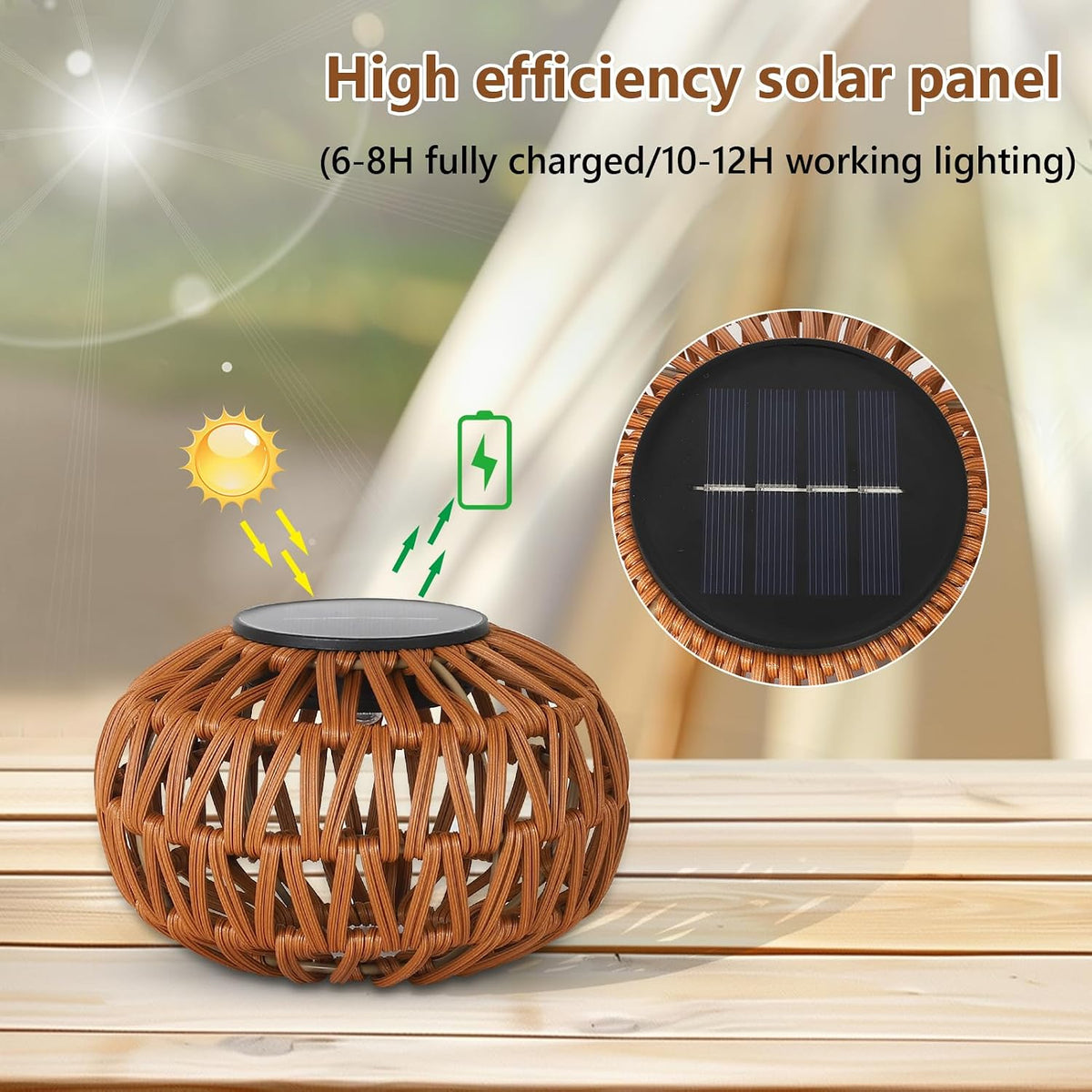 2 Pack Solar Lanterns Outdoor Waterproof, Outdoor Table Lamp Decor, Rattan Solar Lights Decorative, Small Tabletop