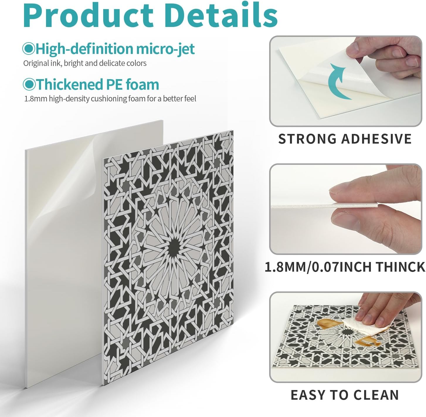 Peel and Stick Tile Sticker Self Adhesive Walls Stickers / Art-517 / 5.9 x 5.9 / Set of 12