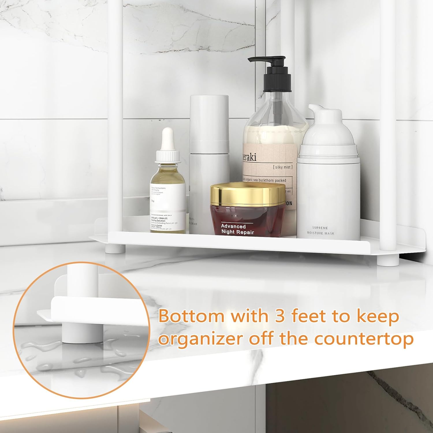 Makeup Countertop Organizers / White 3 Tier