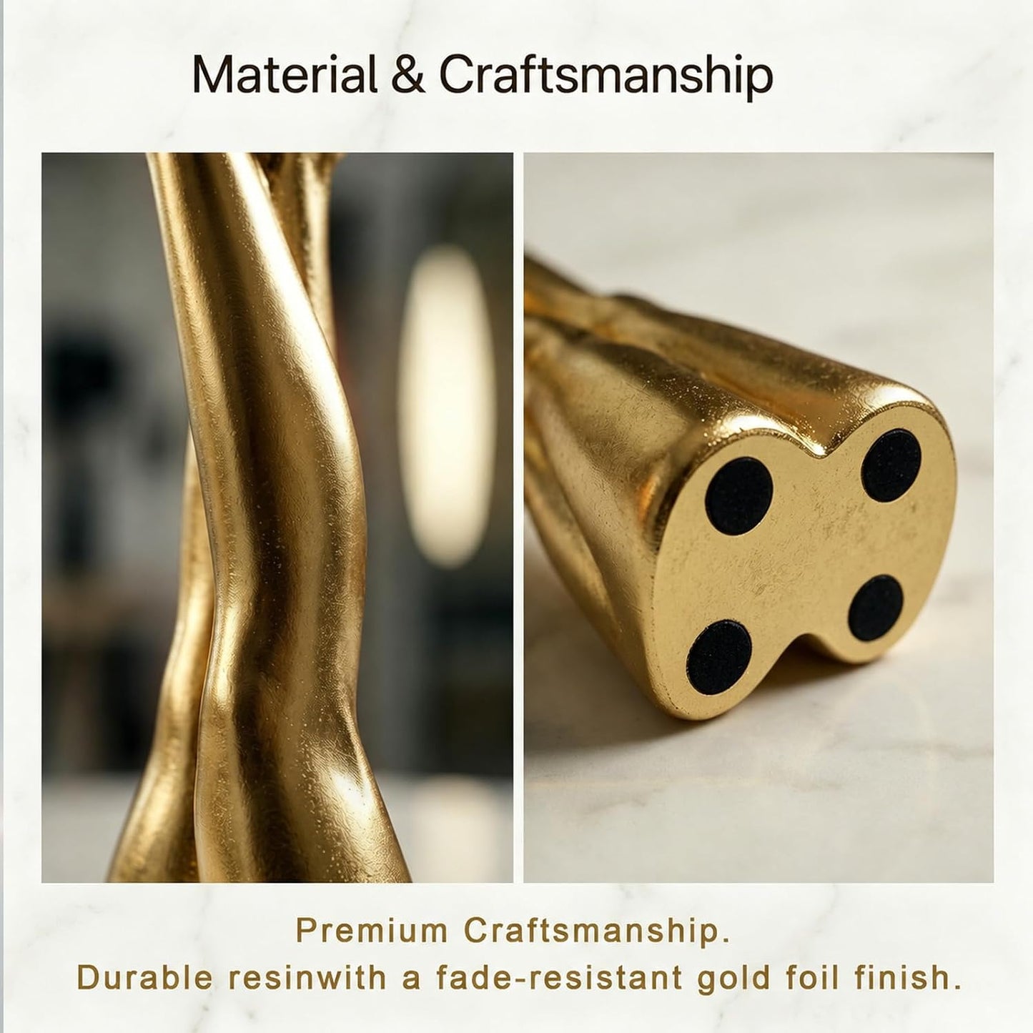 Hand-Applied Leaf / Straight Legs / Gold