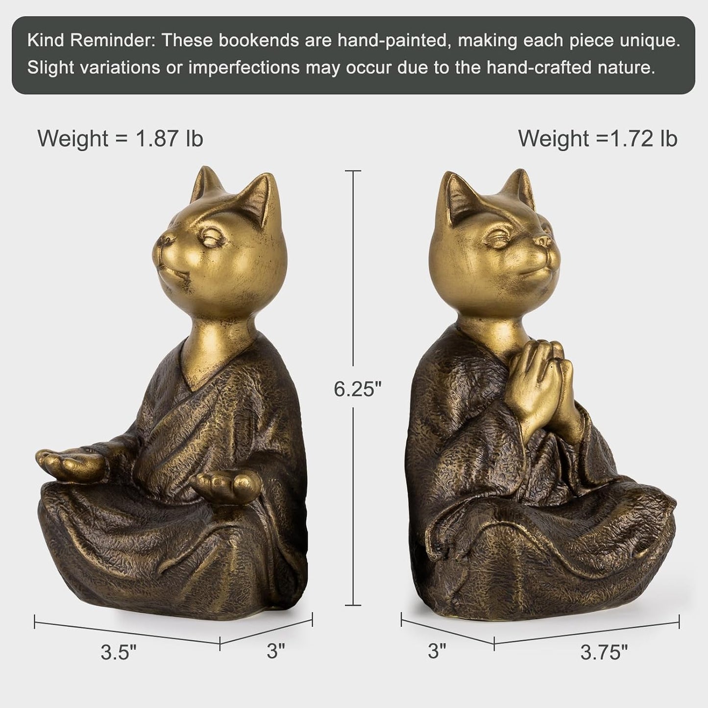 Heavy Resin Book Ends / Gold