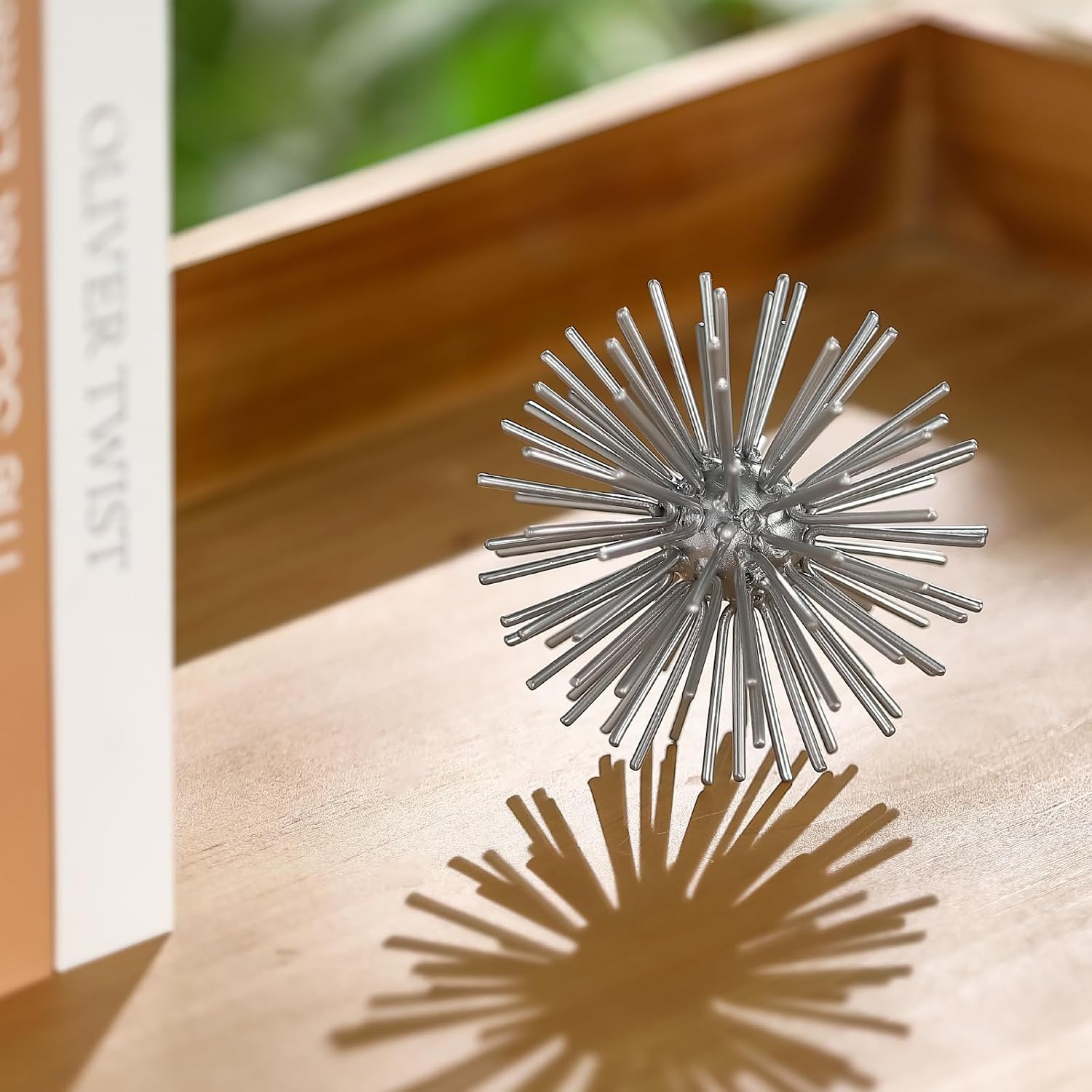 Metal Starburst Tabletop Sculpture Decor / Silver-starburst-4.2