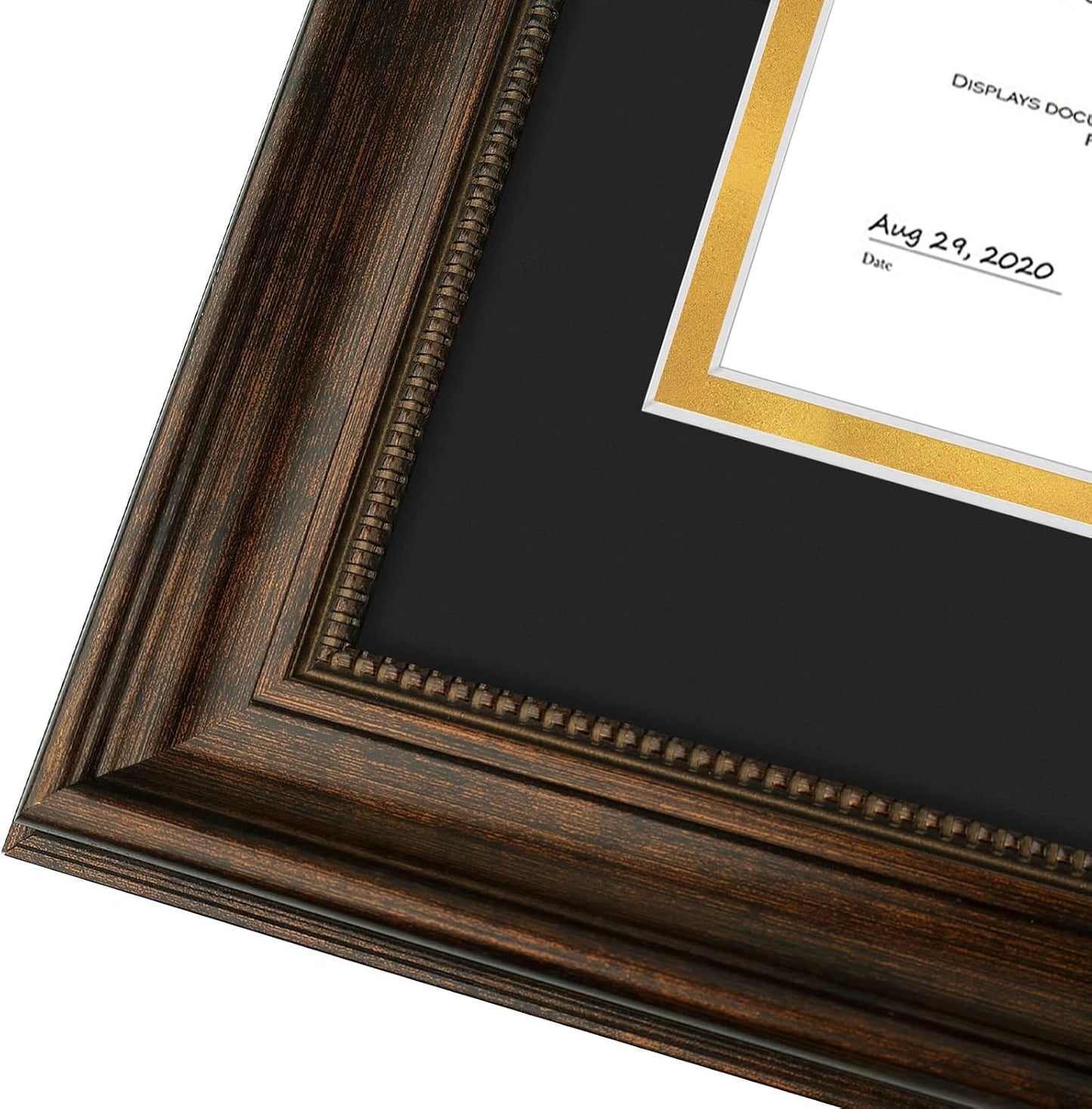 14x29 Triple Diploma Frame Holds Three 8.5x11,3-Certificate/Degree Frame | Comes with Real Glass,Build-in Hangers,Black