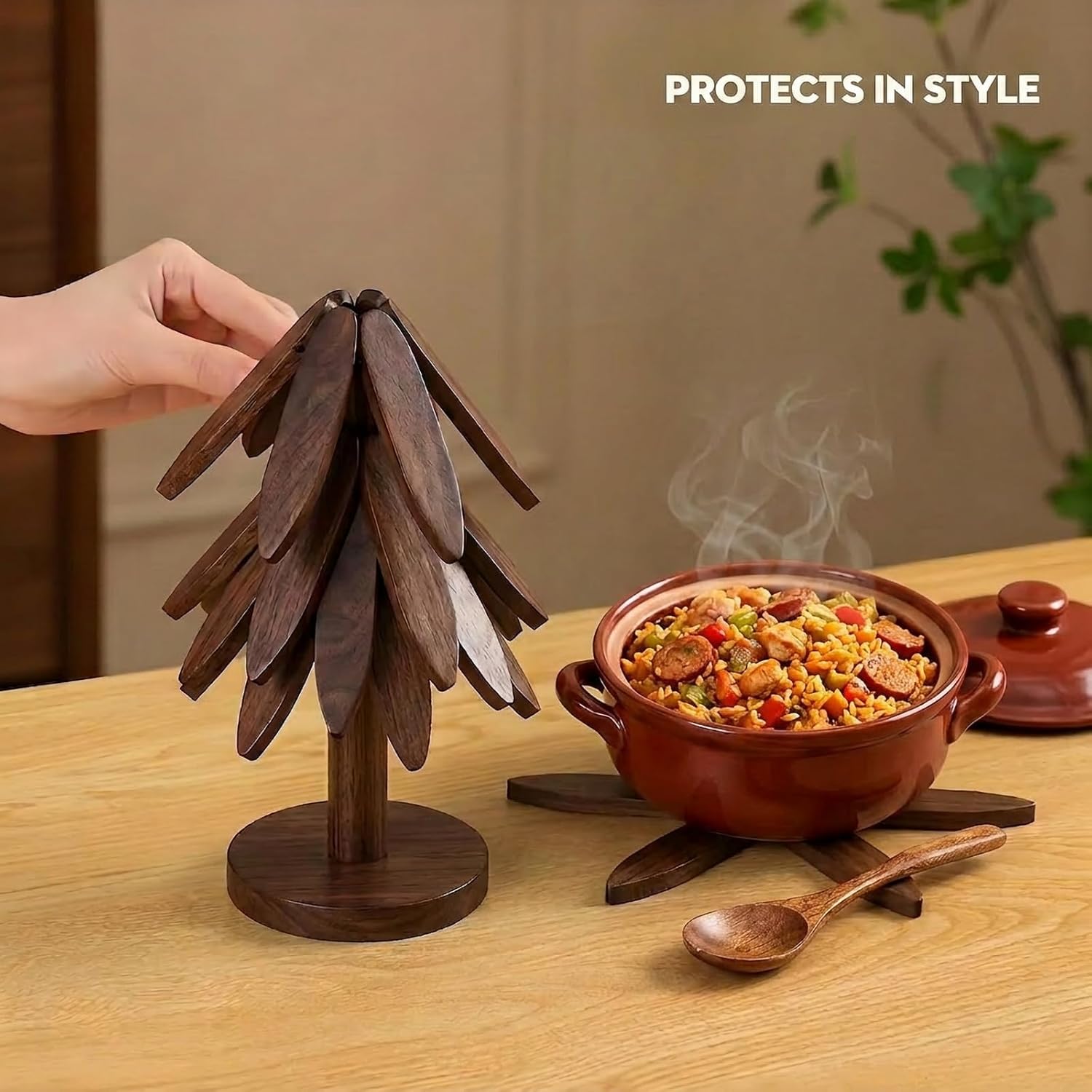 5 Trivets + 1 Stand / Natural