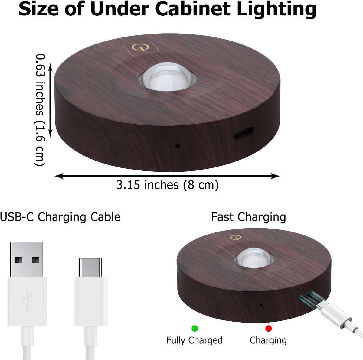 Rechargeable Puck Lights, 3 Color Temp & Dimmable Under Cabinet Lighting wireless, Magnetic Battery Operated Under