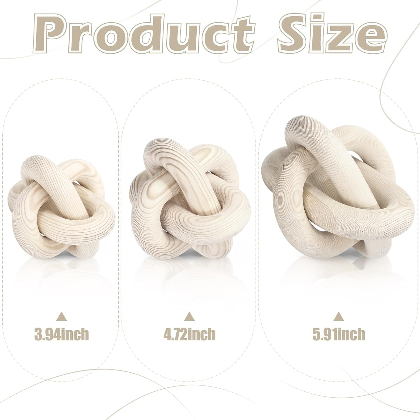 3 Link Wood Knot Decor / Nature / Set of 3