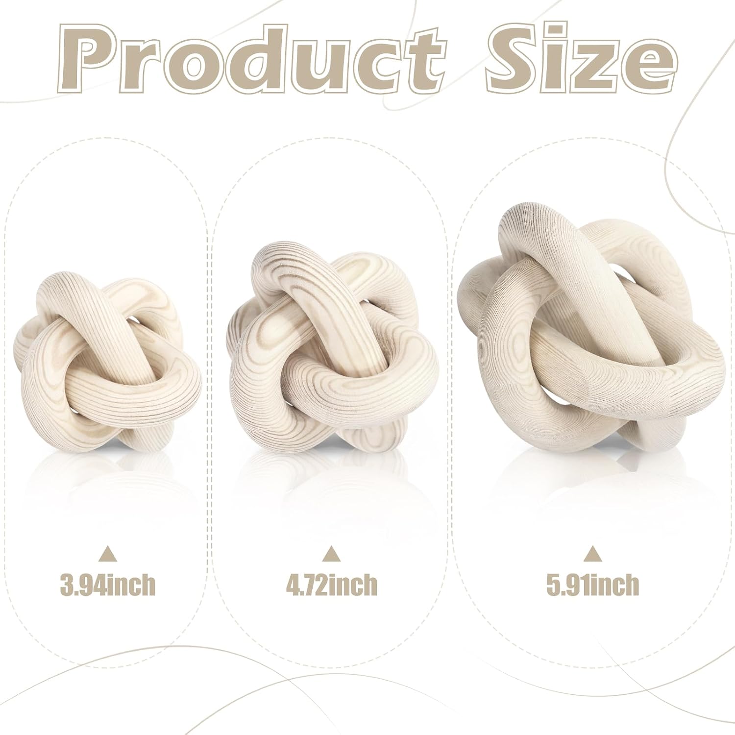 3 Link Wood Knot Decor / Nature / Set of 3