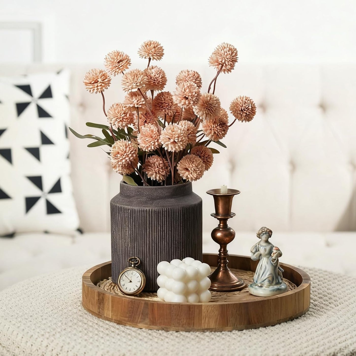 Rustic Ceramic Vase / Brown / 5.9 Inch / Set of 2