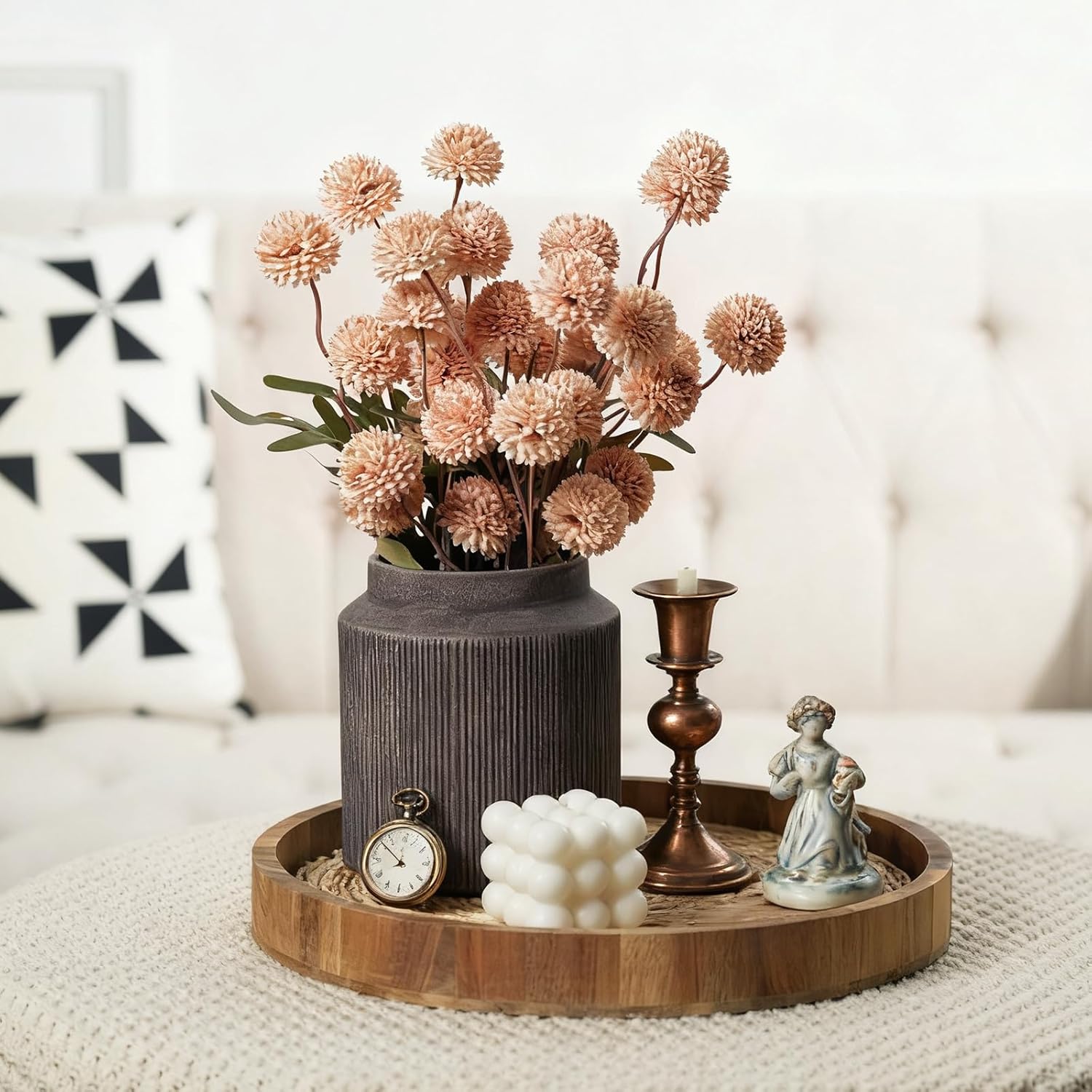 Rustic Ceramic Vase / Brown / 5.9 Inch / Set of 2