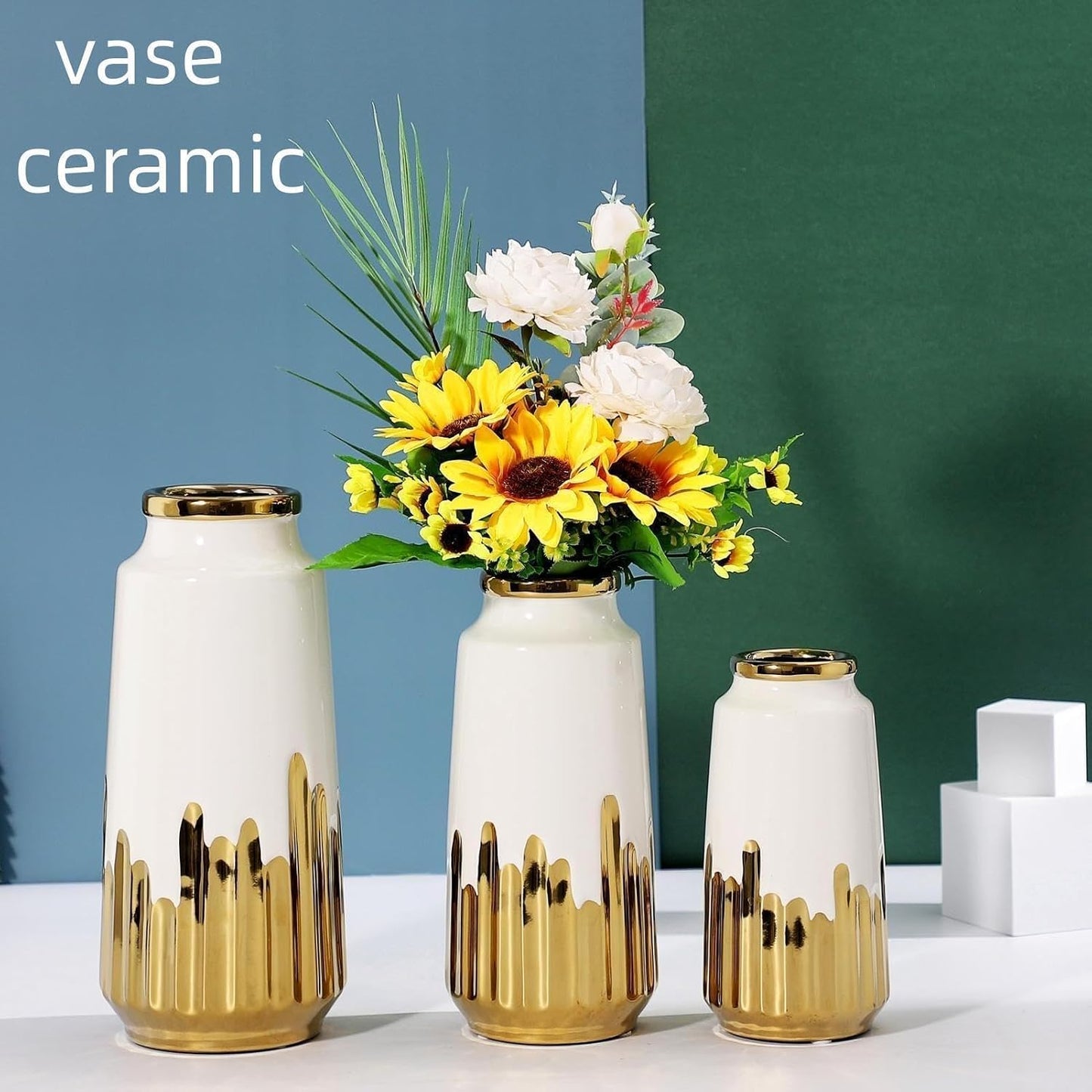 Ceramic Flower Vase 7" H / Small / White