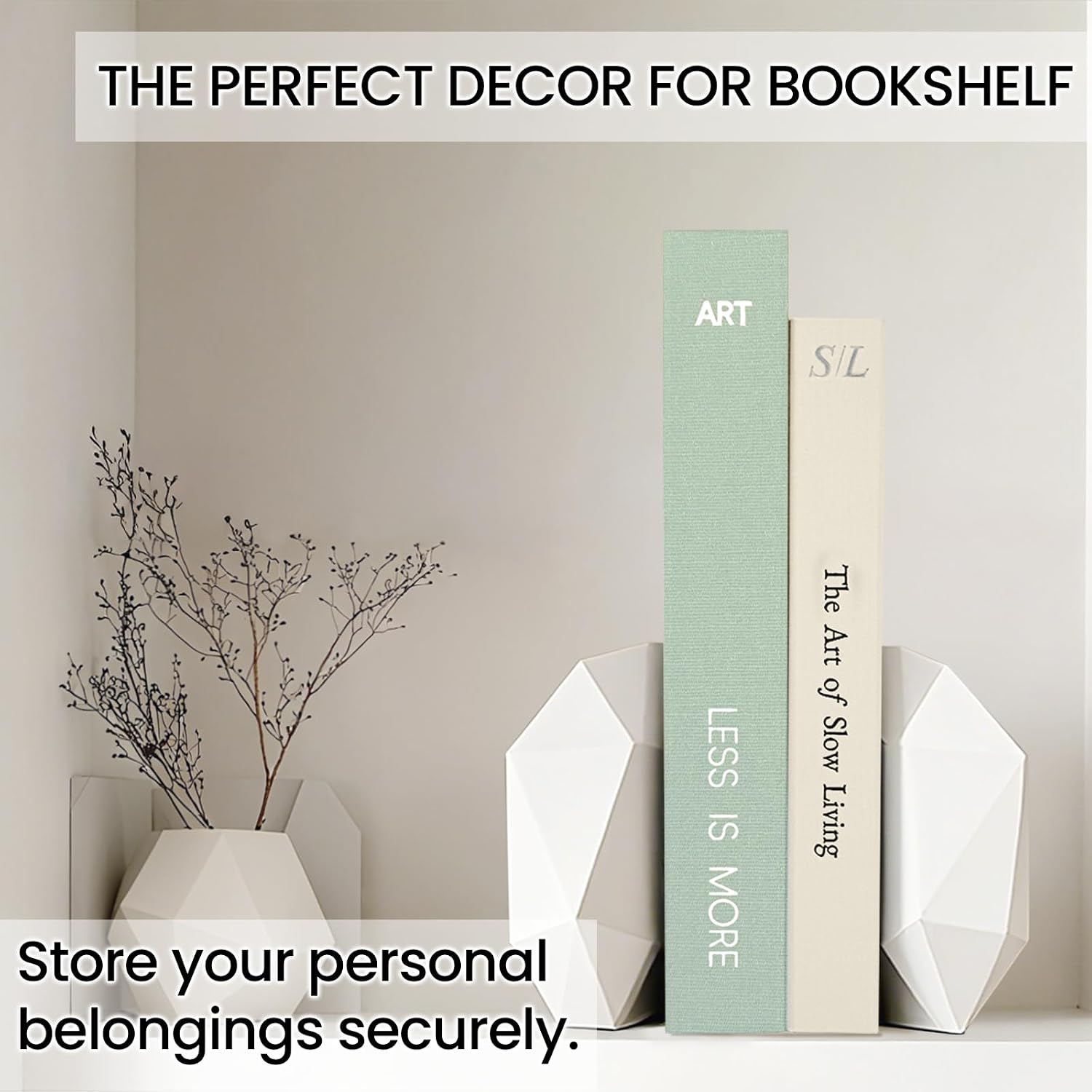 Minimalist Decorative Books / Sage-white / Set of 2