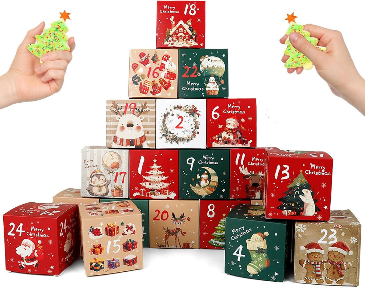 ONESING DIY 2026 Christmas Advent Calendar Boxes - 24 Days Countdown Calendar Gift for Adults and Kids Christmas Colorful Cardboard Number Boxes Make & Fill Your Own Advent Calendar Boxes-24 Pcs