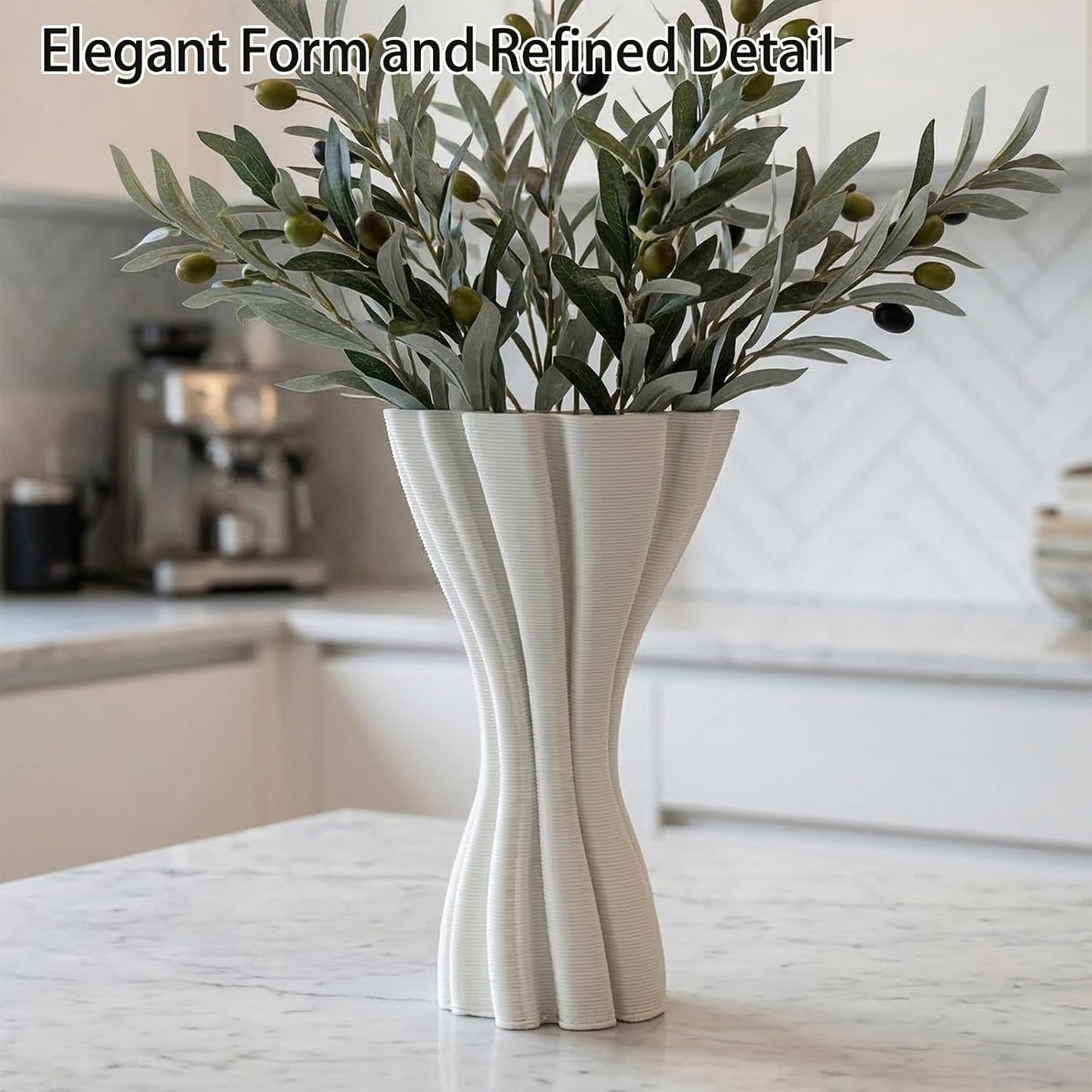 Minimalist White Ceramic Vase / White-a, 7.87 Inch