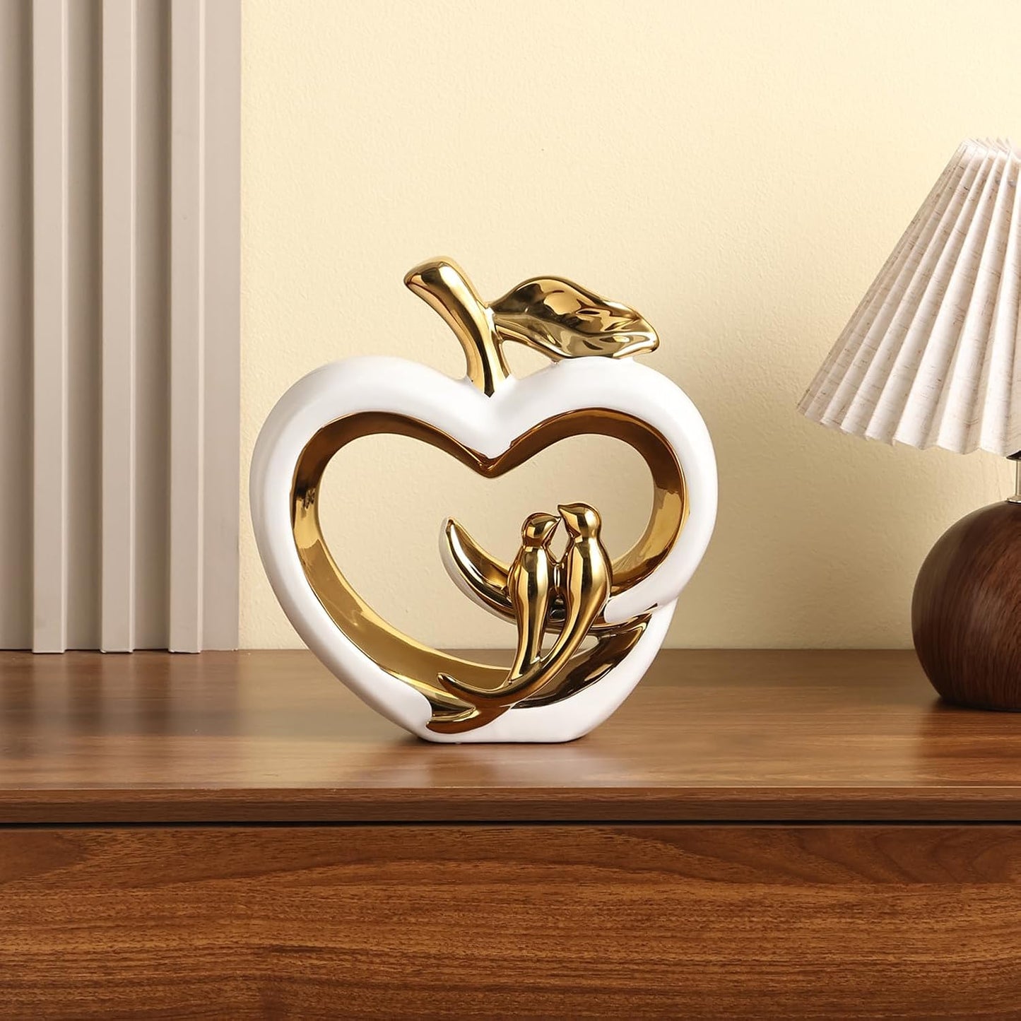 Ceramic Statue Home Decor / White Gold