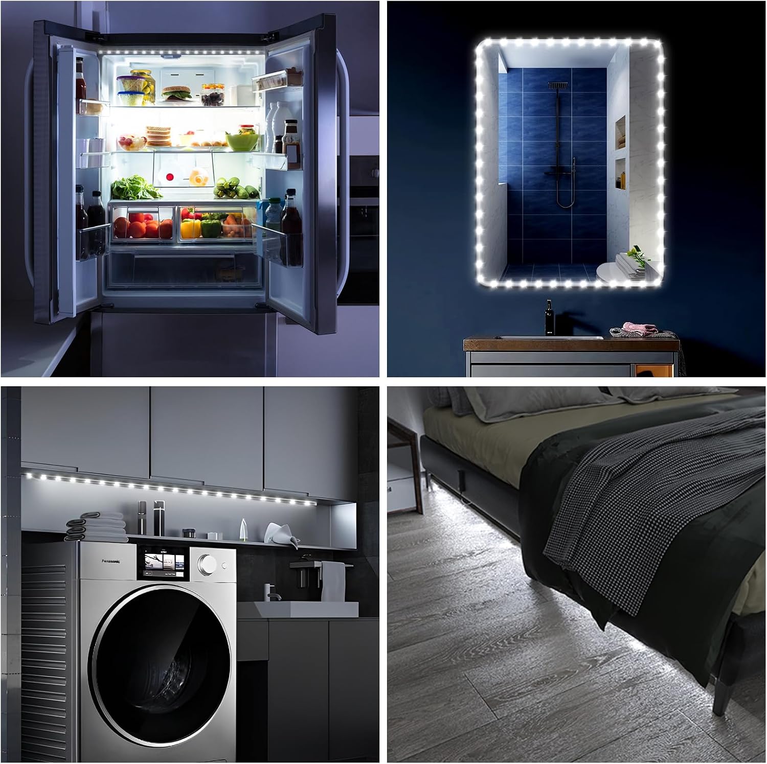 WOBANE Motion Sensor Closet Strip Lights, Rechargeable White LED Lighting | 2x6.56ft Motion Activated Battery Powered