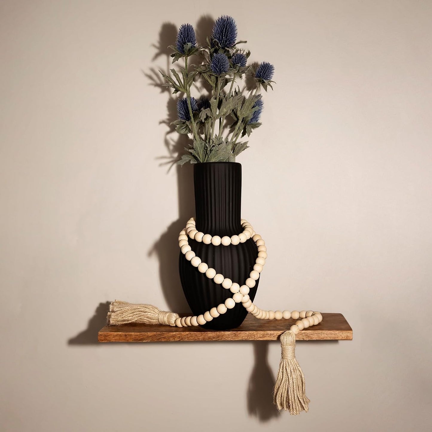 Farmhouse Beads Wooden Garland- Wood Prayer Bead Garland