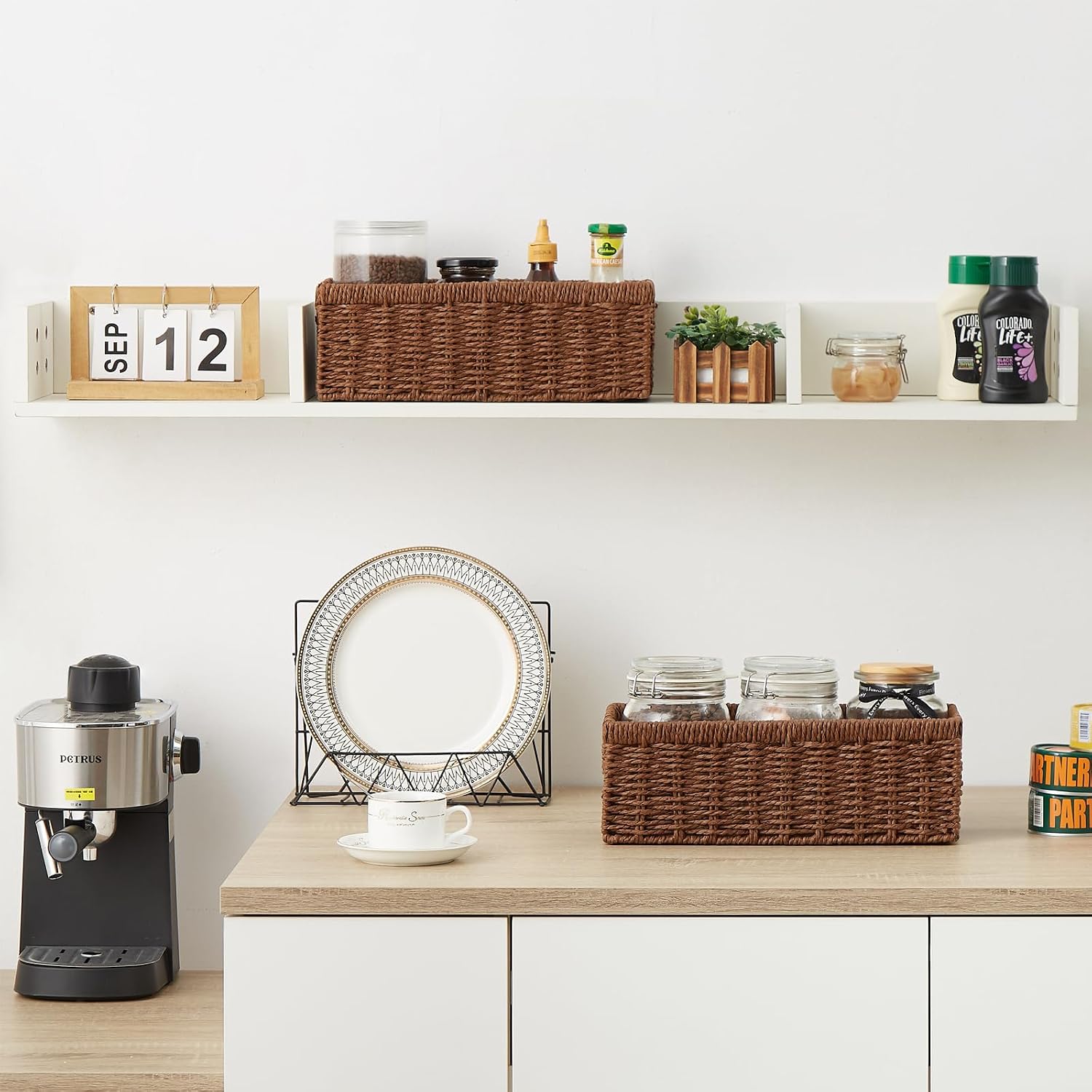 Wicker Baskets / Wicker Storage Basket / Paper Rope