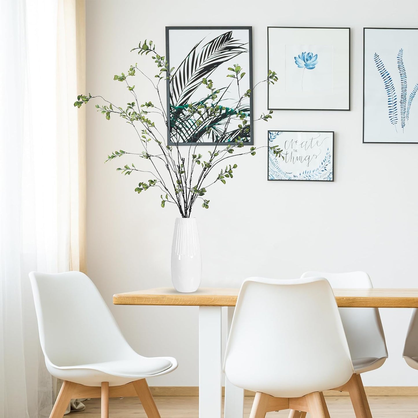 47.2’’ Artificial Ficus Branches Artificial Greenery Stems Faux Ficus Twig Plants / Green / Set of 4