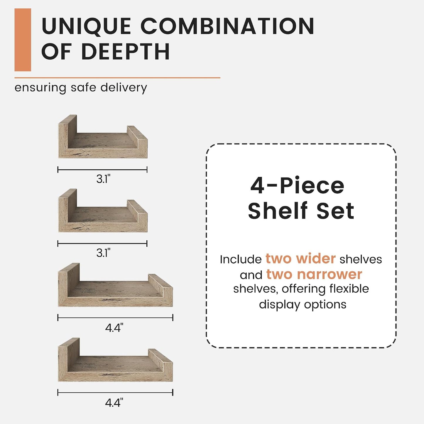 Floating Picture Ledge Shelves for Wall Set of 4, 36 Inch Wall Shelves with Lip Long Large Nursery Book Shelf for Toys