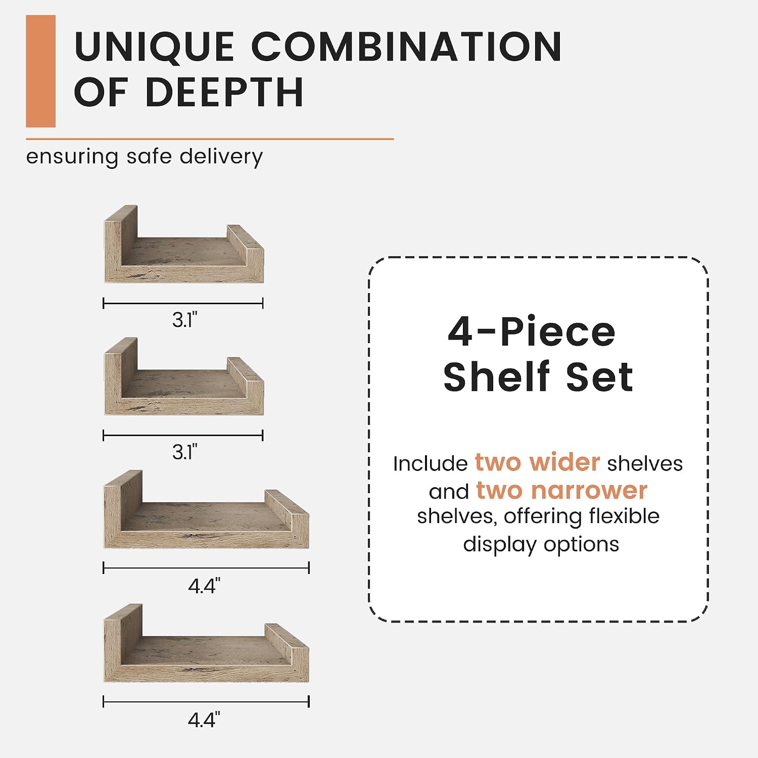 Floating Picture Ledge Shelves for Wall Set of 4, 36 Inch Wall Shelves with Lip Long Large Nursery Book Shelf for Toys