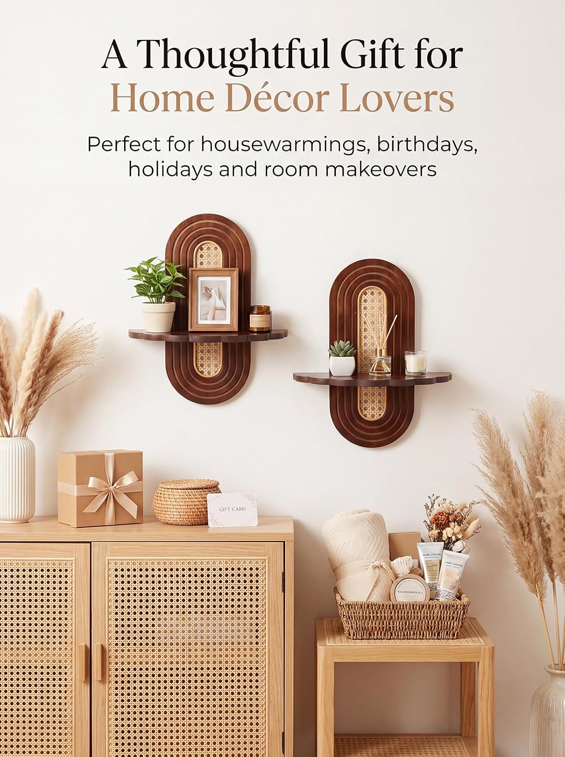 Rattan Plant Shelf / Set of 2