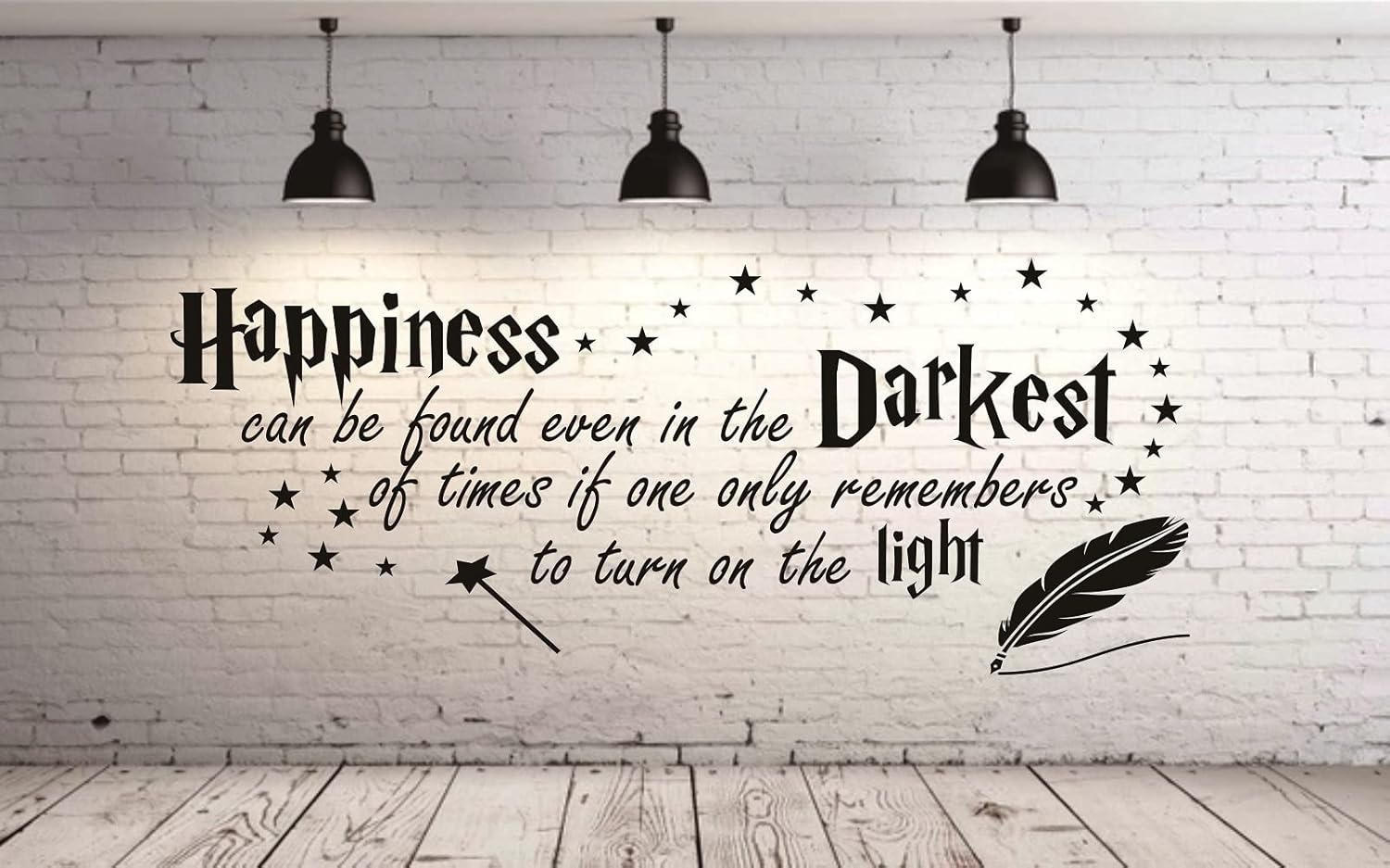 Quote Happiness can be Found Even in The Darkest Wall Sticker Decor Nursery Decal for Kid’s Room