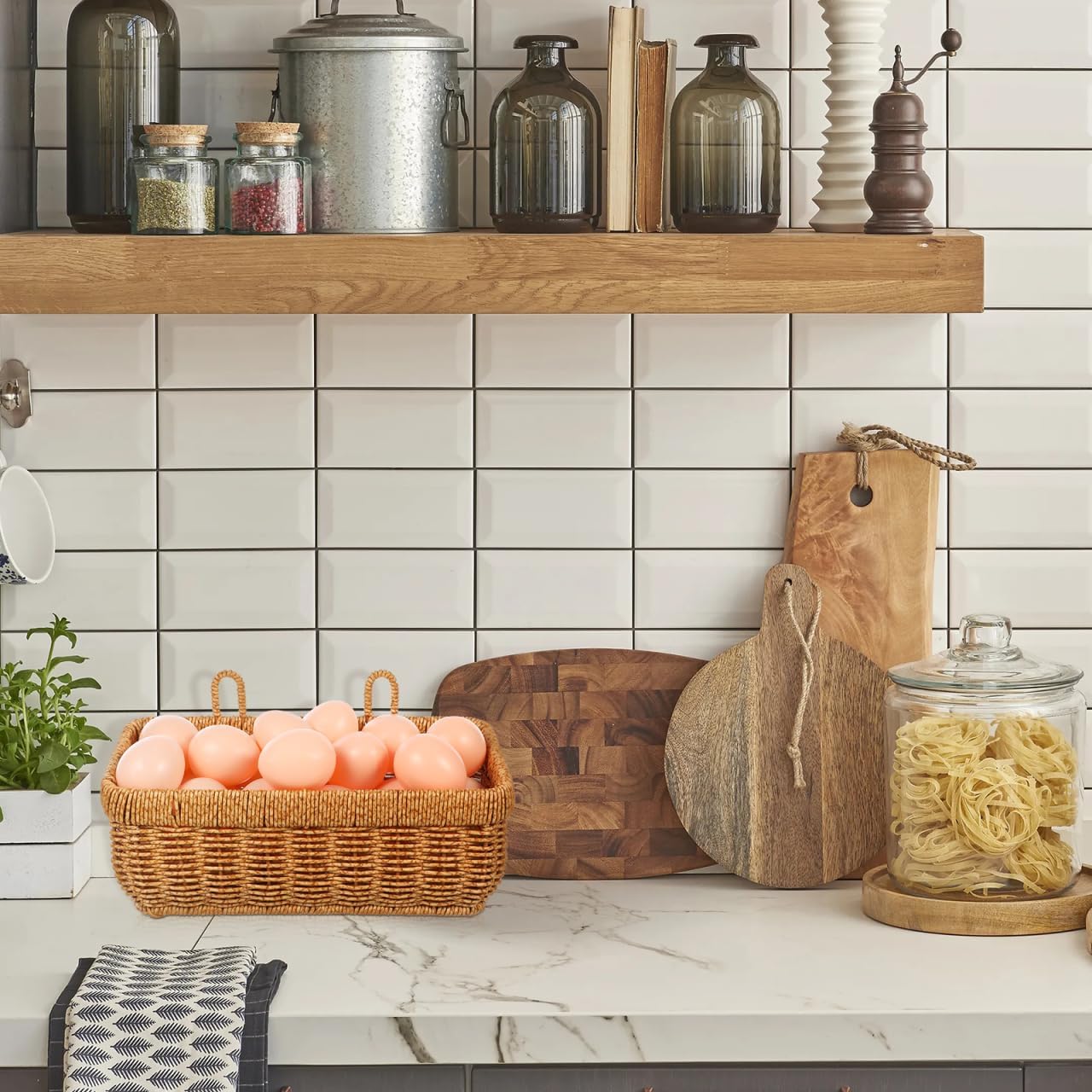 Woven Hanging Wall Baskets / Natural