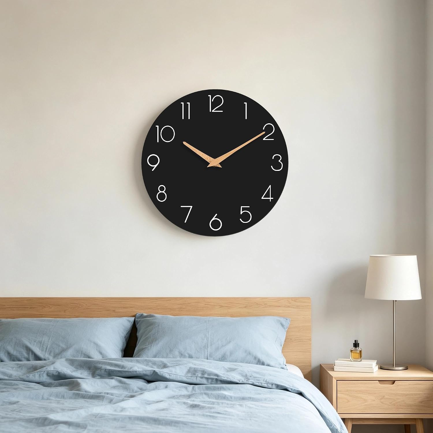 cicininc 14 Inch Battery Operated Wall Clock, Silent Analog, Black | Living Room | Office | Bedroom | Decorative Style