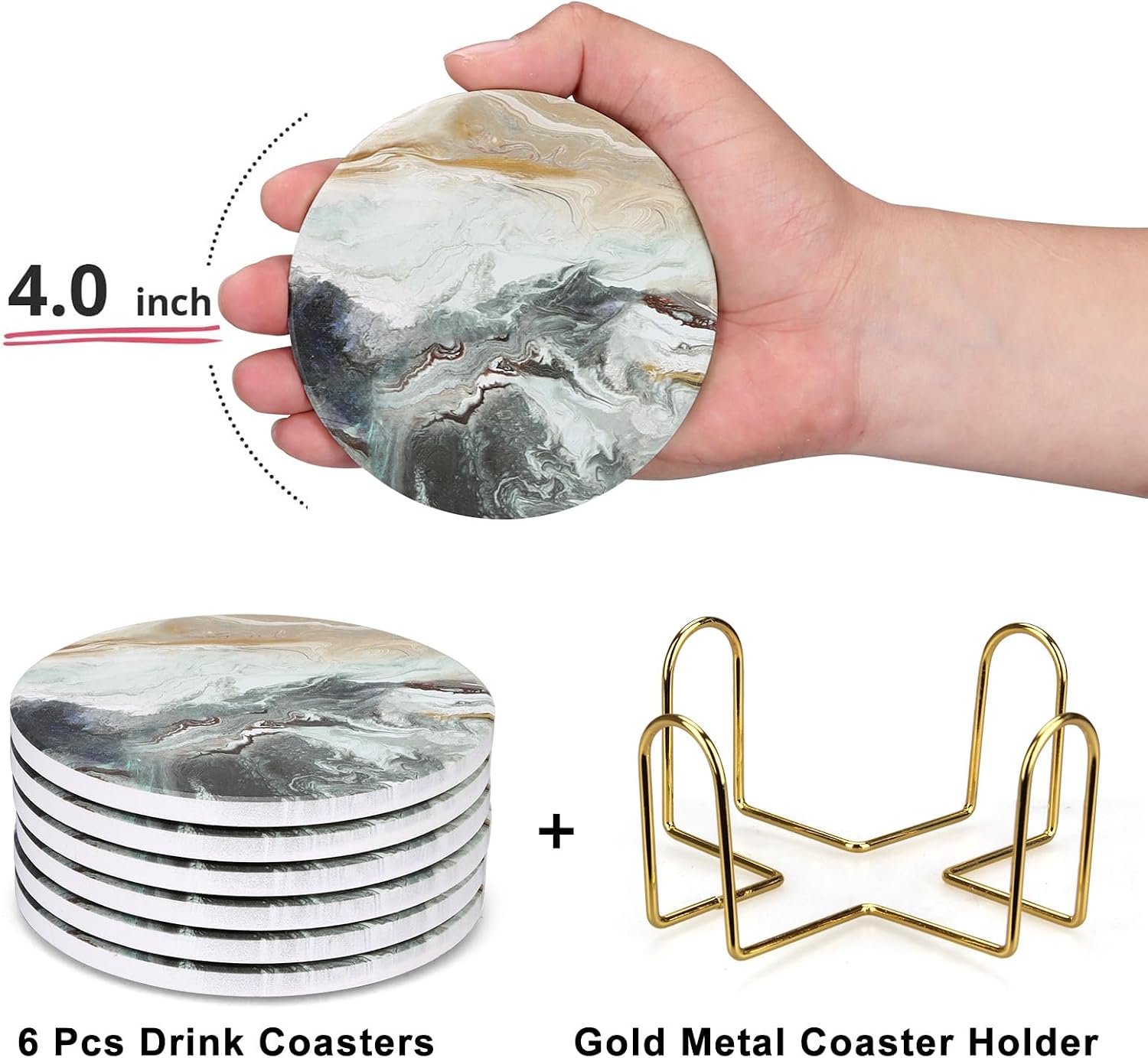 Holders / Coasters / Black / Set of 6