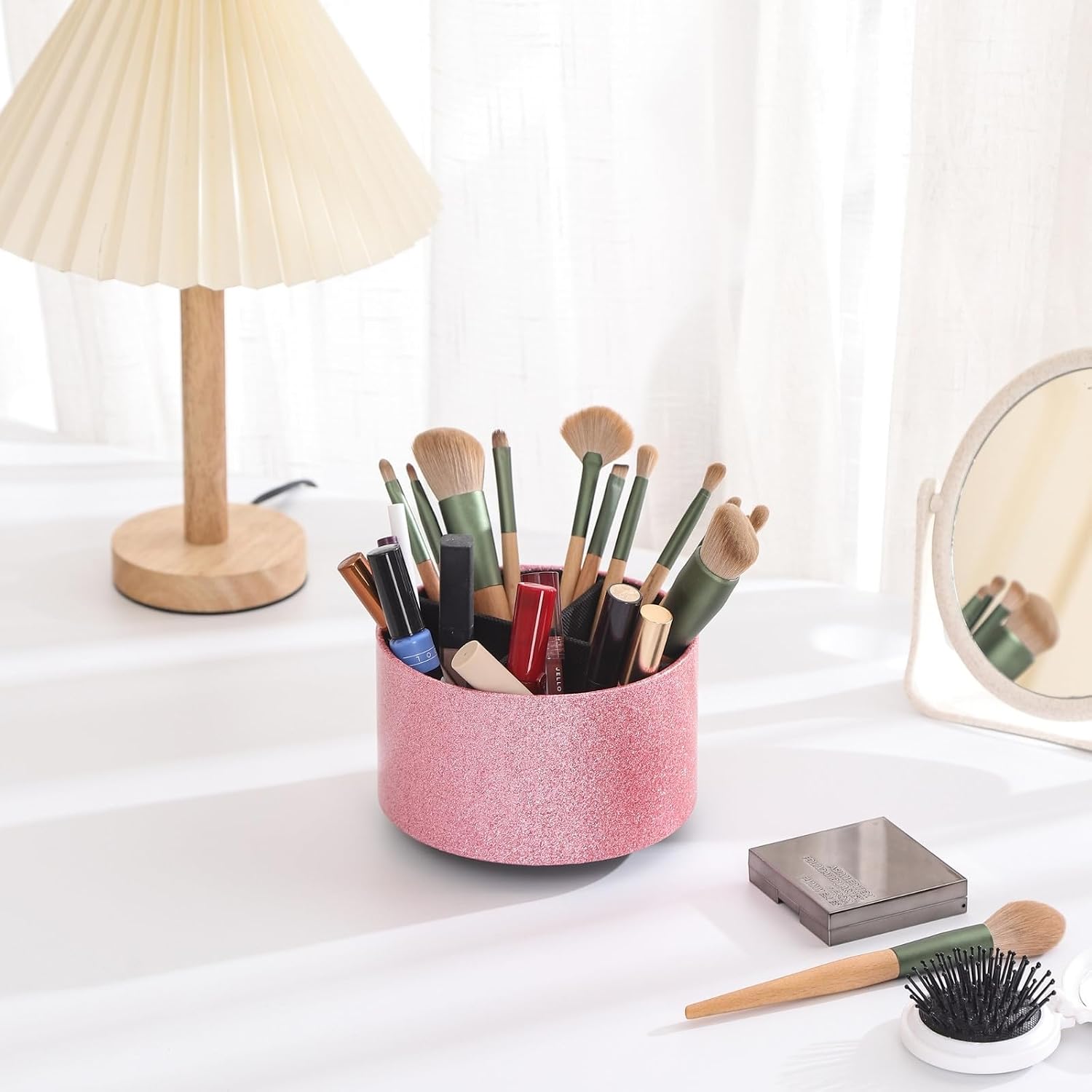 Remote Holder / Makeup Brush Holder Organizer / Pink