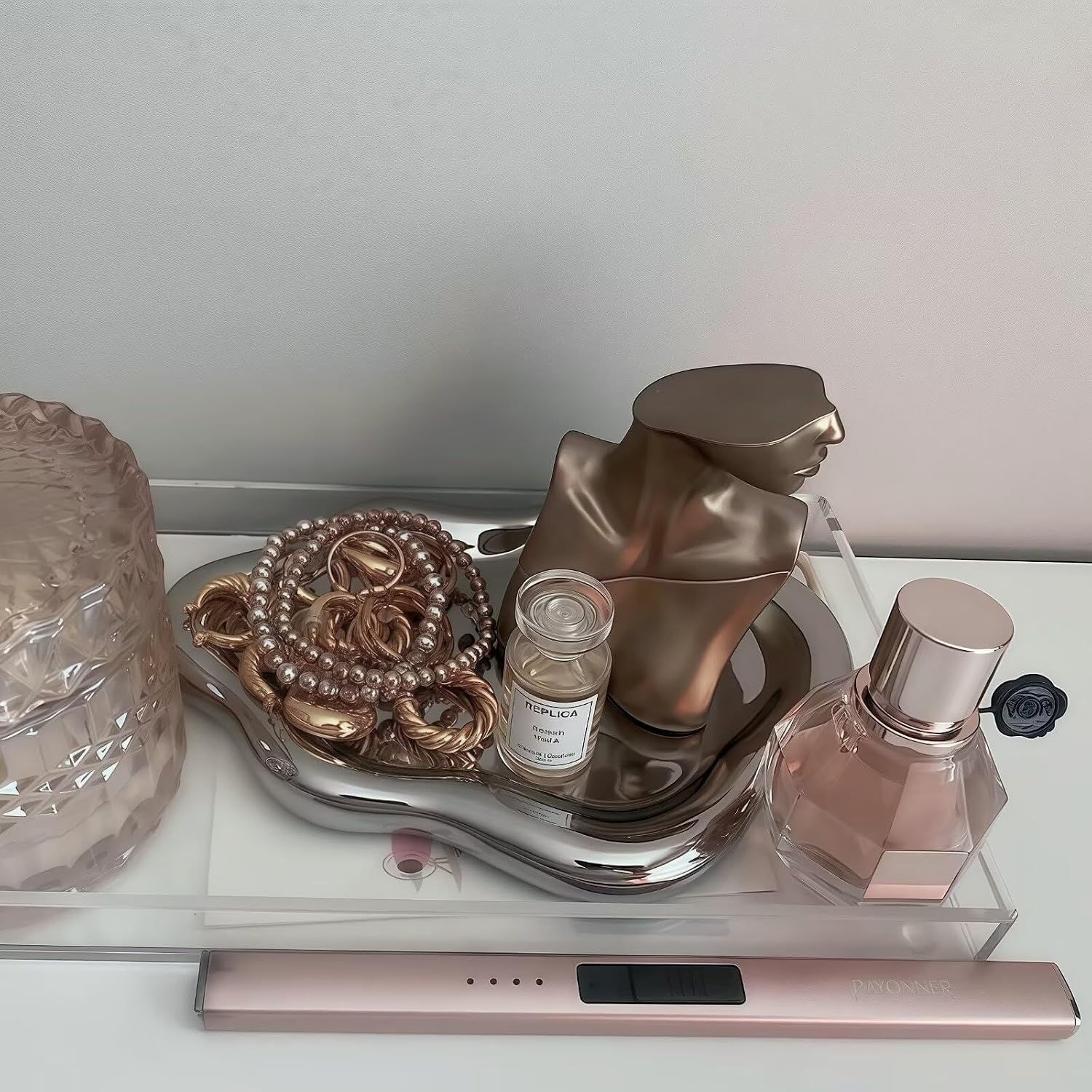 Room Decorative Vanity Tray / Silver