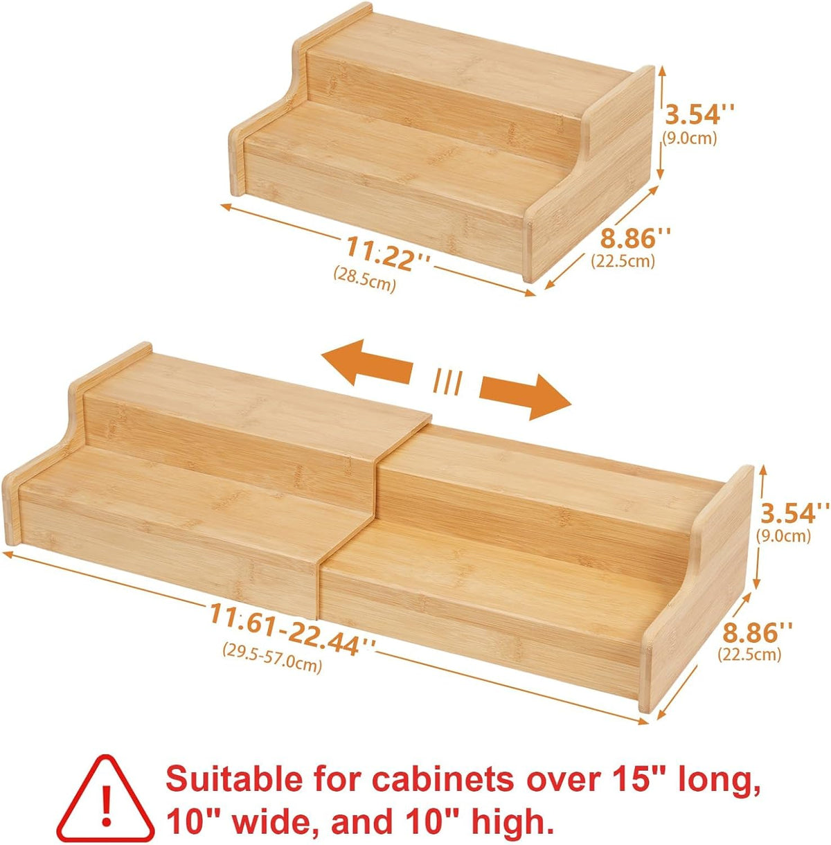 Hongtamoya 2-Tier Expandable Bamboo Coffee Mug Holder, Mug Organizer for Kitchen Cabinets, Mug Cup Rack