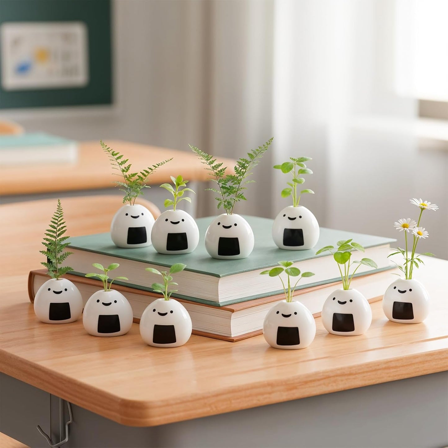 Handmade Ceramic Rice Ball Miniature Vases / Set of 12