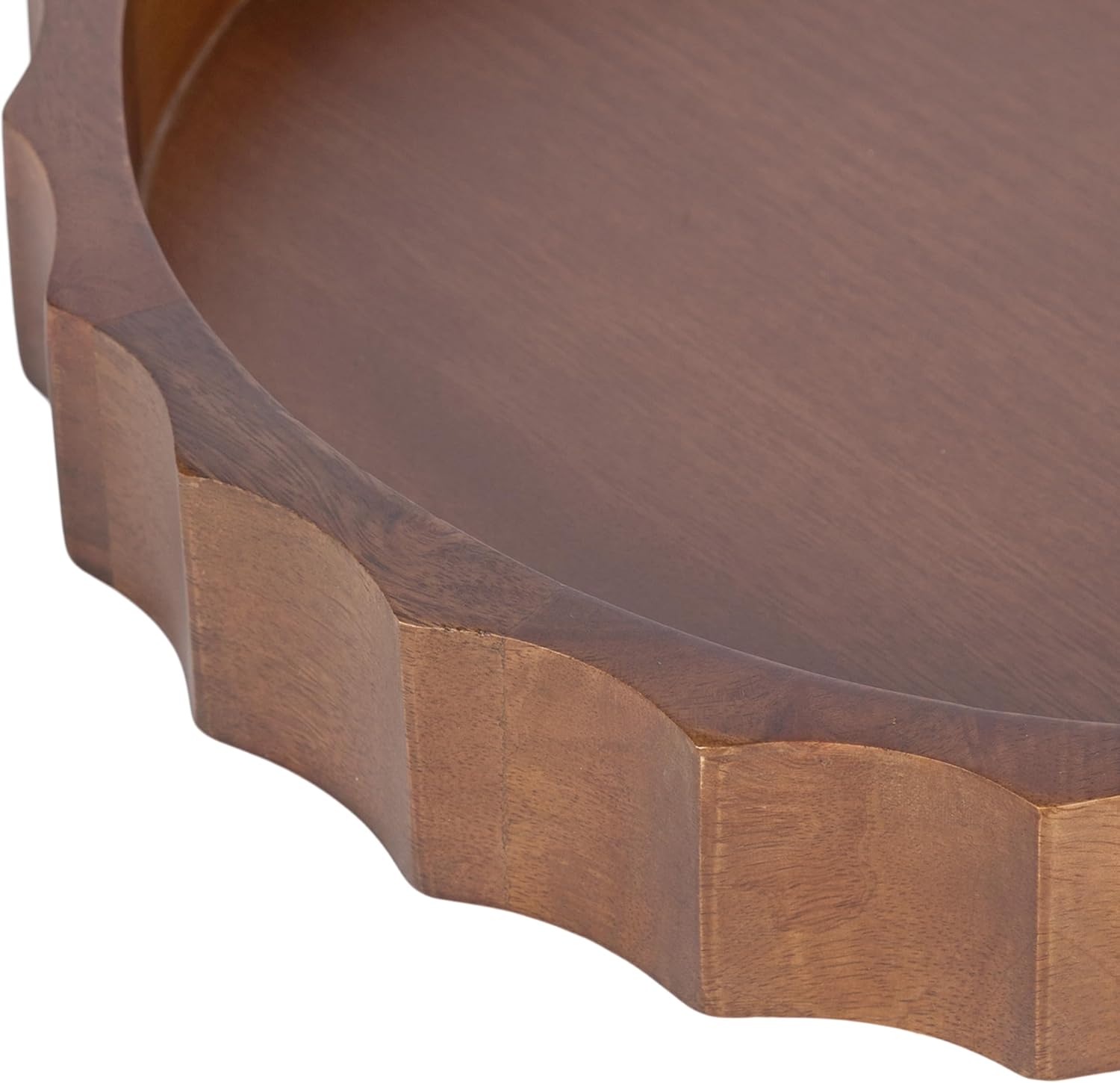 Lissi Decorative Round Tray / Walnut Brown / 15 Inch