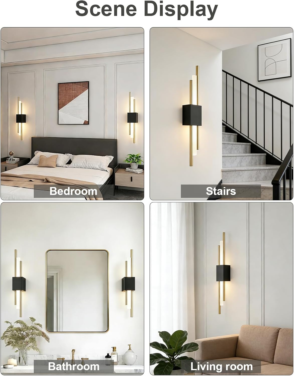 USB Rechargeable Wall Sconces Set of 2, Wireless Cordless Wall Lamp with Dimmable Timer, No Wiring Needed Mounted Wall