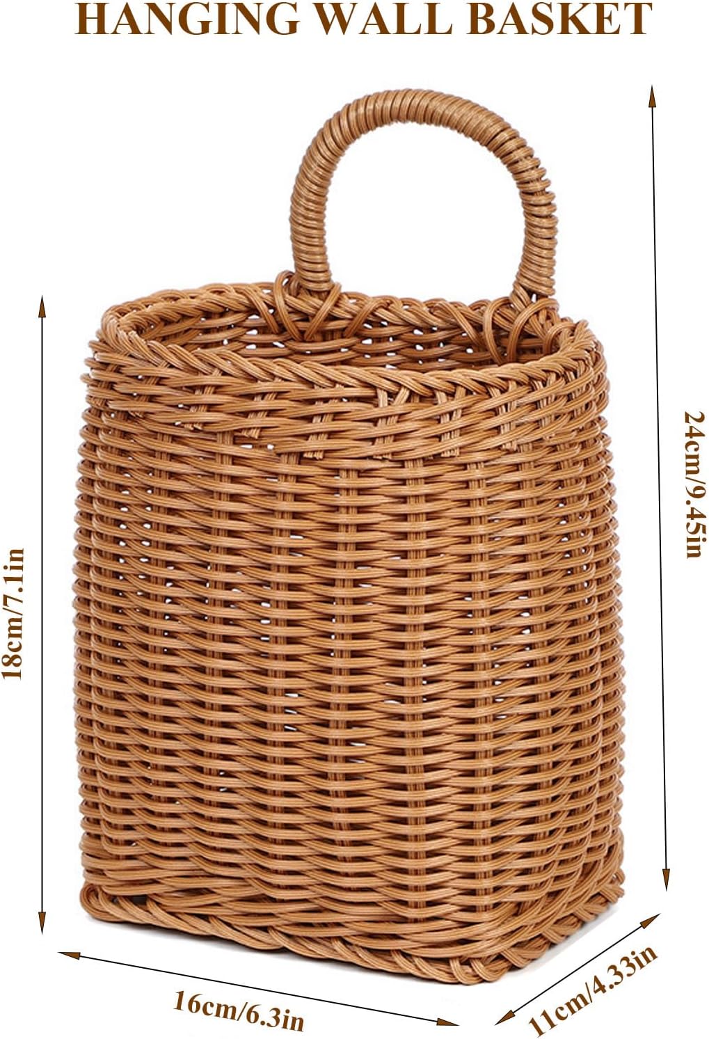 Hanging Wicker Basket / Hanging Wall Basket Plastic Woven Front Door Basket