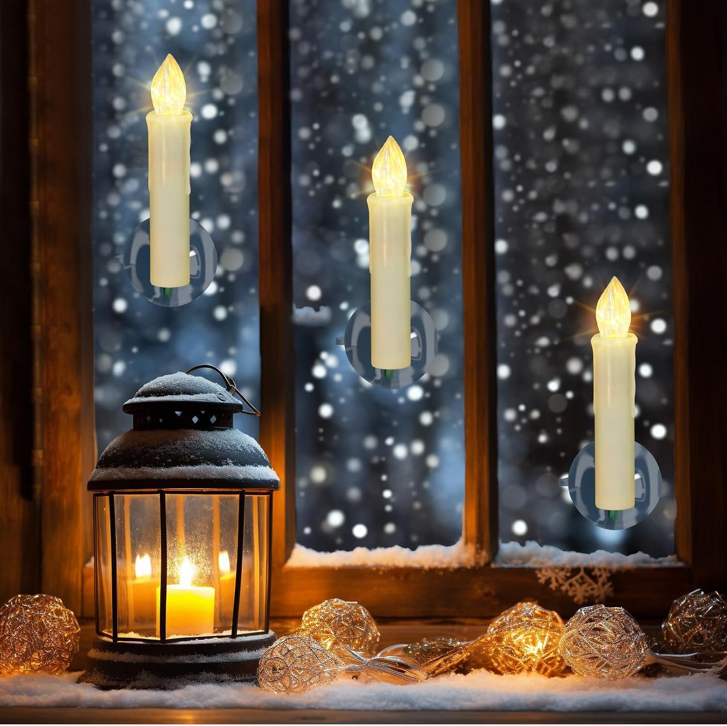 PChero Window Candles Battery Operated with Timer Remote, 20 Pcs | Christmas Flameless Candles, Waterproof Flickering