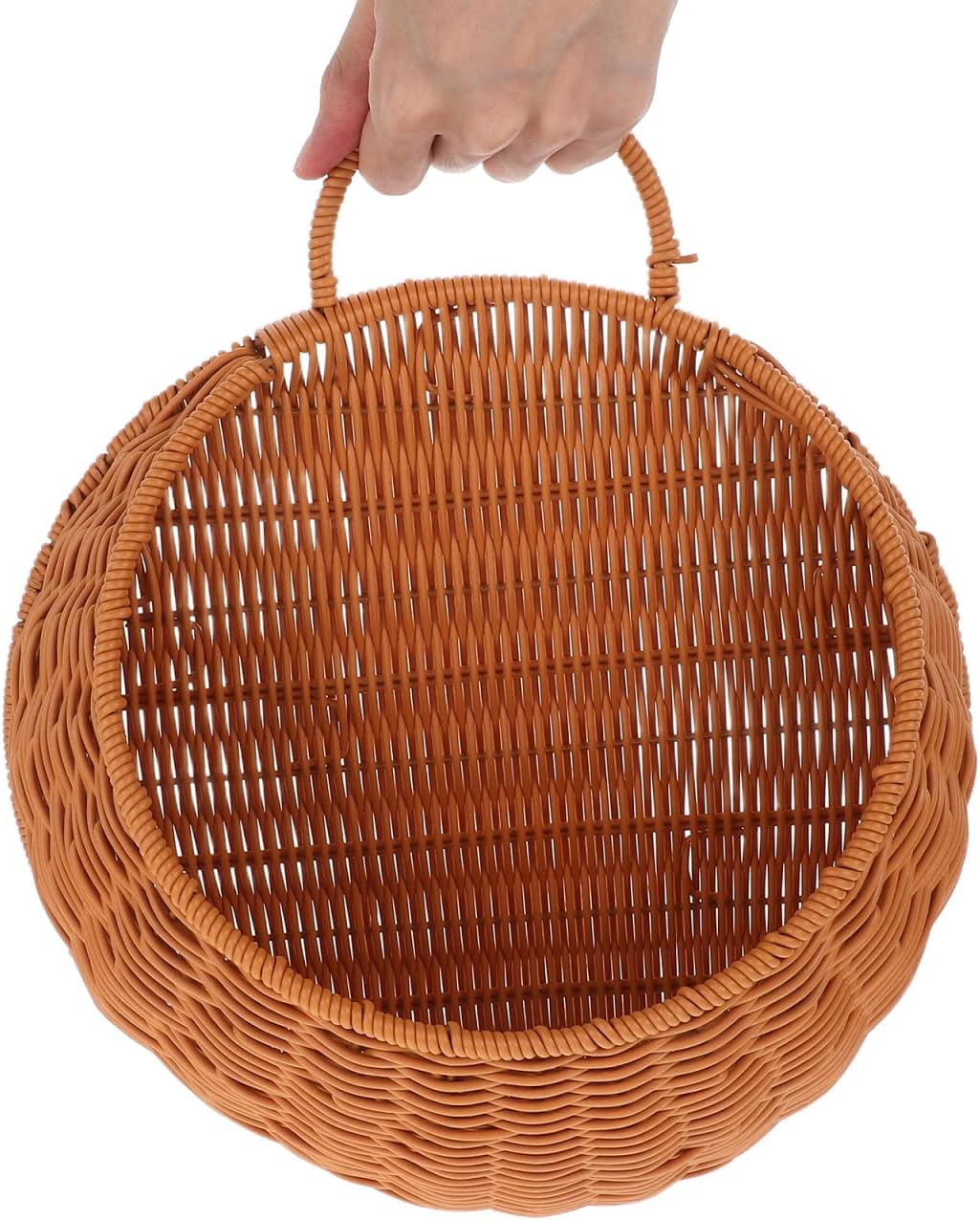 Hand Woven Wall Basket In Vegetable Storage Basket Hanging Organizer / 13.77 x 11.61 x 5.11