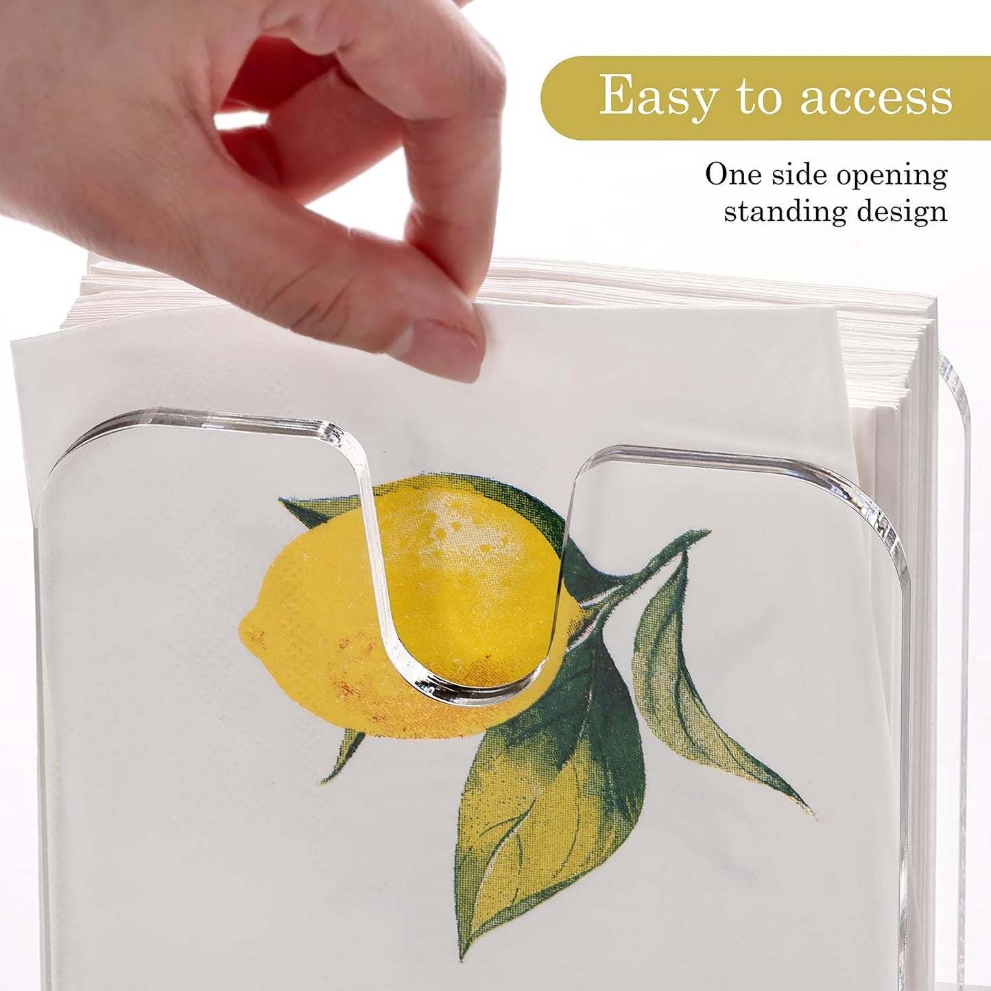 8mm Thickened base / 5.75 x 5 x 2.87 / Cocktail Napkin Holder / Clear