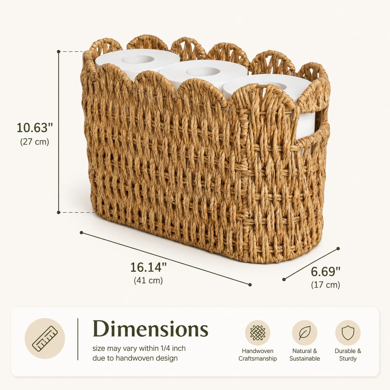 Tall Wicker Basket / Paper Rope