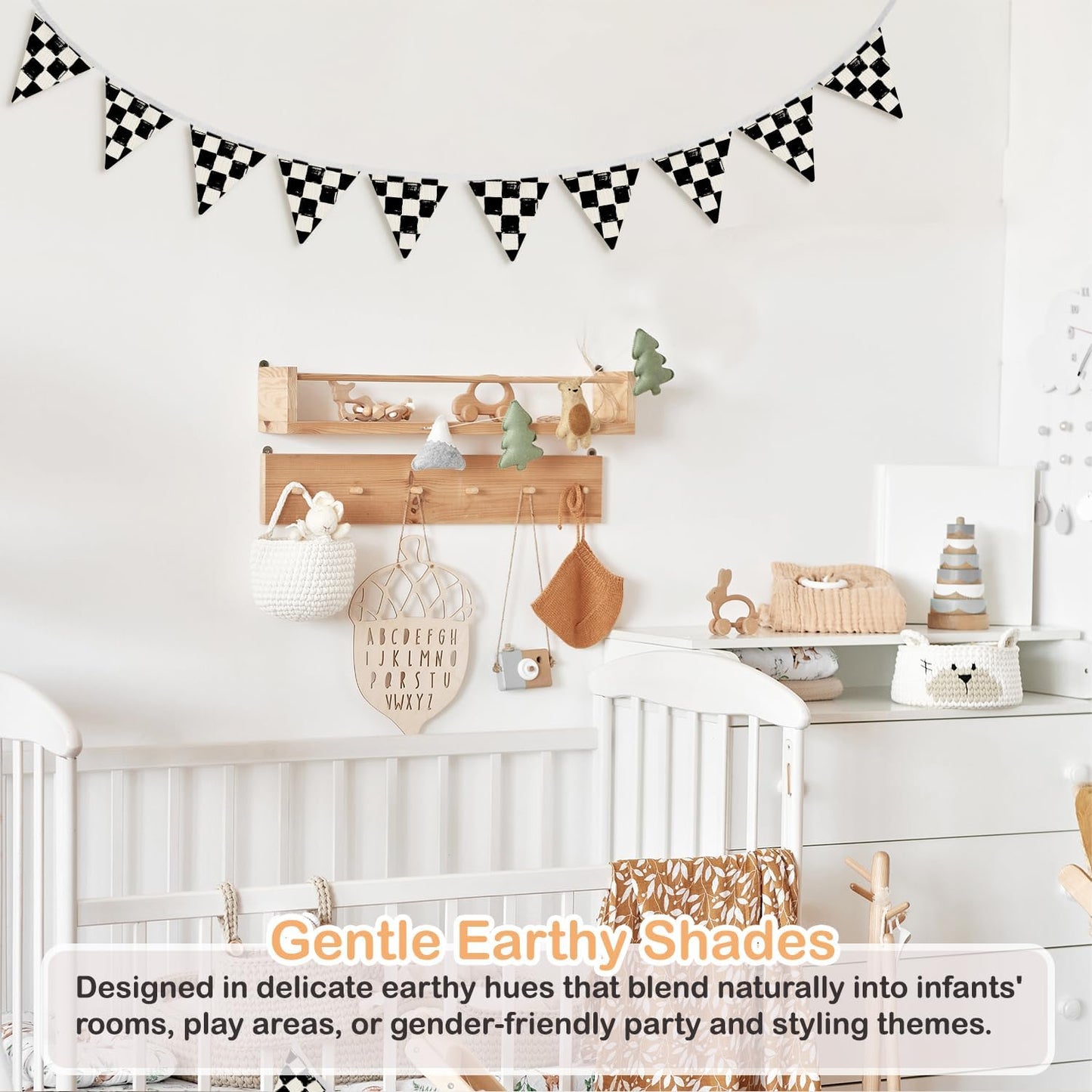 Boys Room Wall Art Decor / Checkered2 / Black