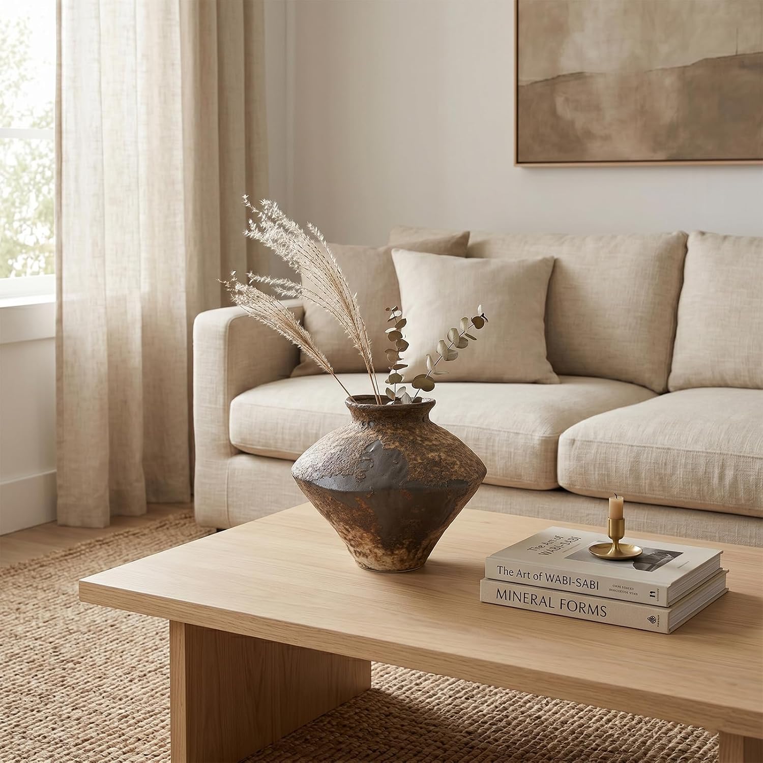 Stone Vase for Rustic Home Decor / Small